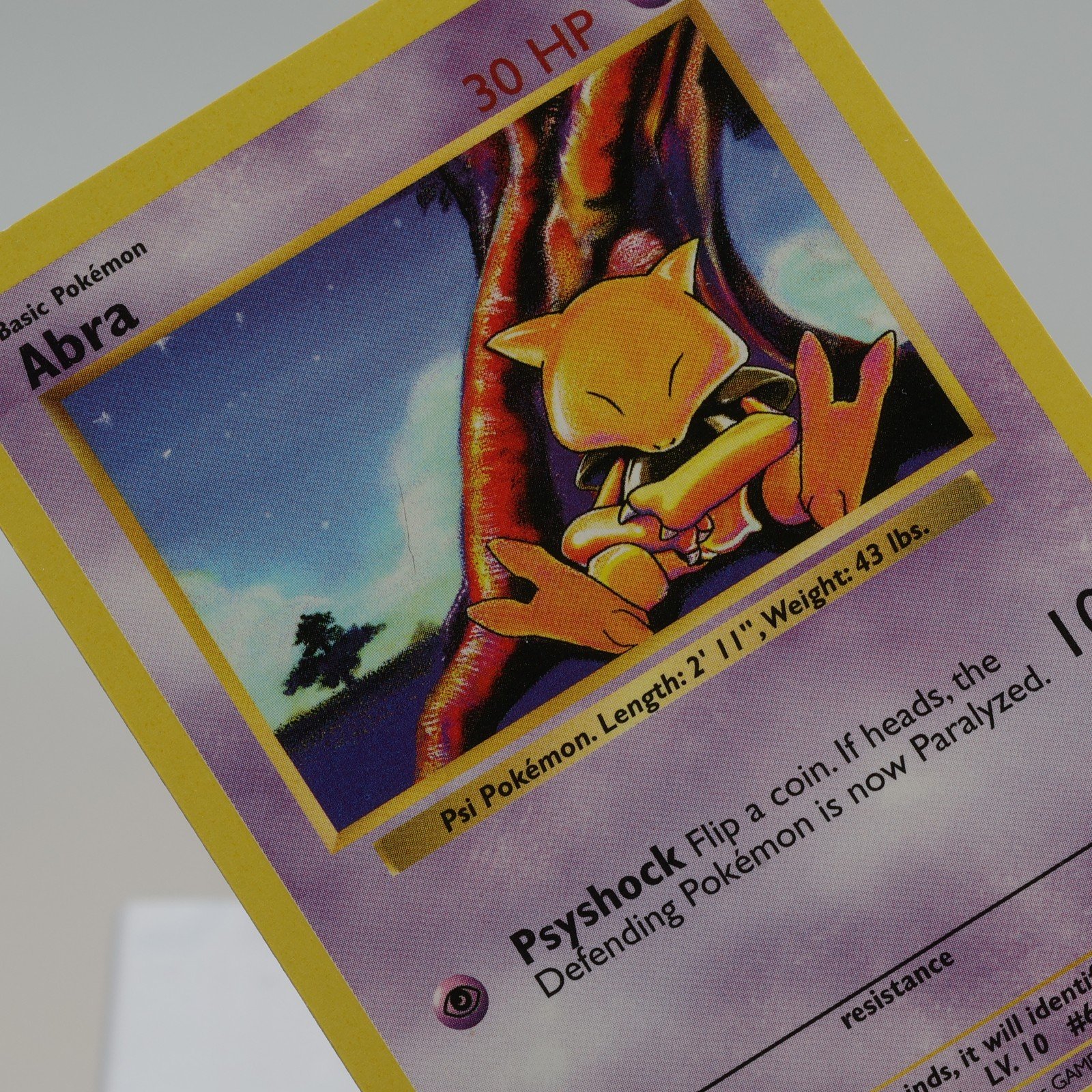 Pokemon TCG – Abra 43/102 Base Set Common Shadowless WOTC 1999 – EXC/NM