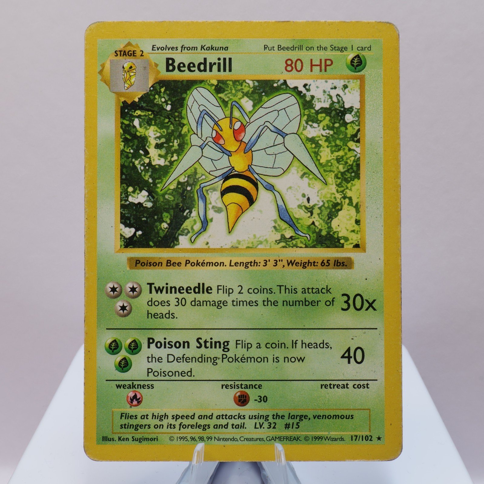 Pokemon TCG Beedrill 17102 Base Set Rare Shadowless WOTC 1999 PL 167710747770 2