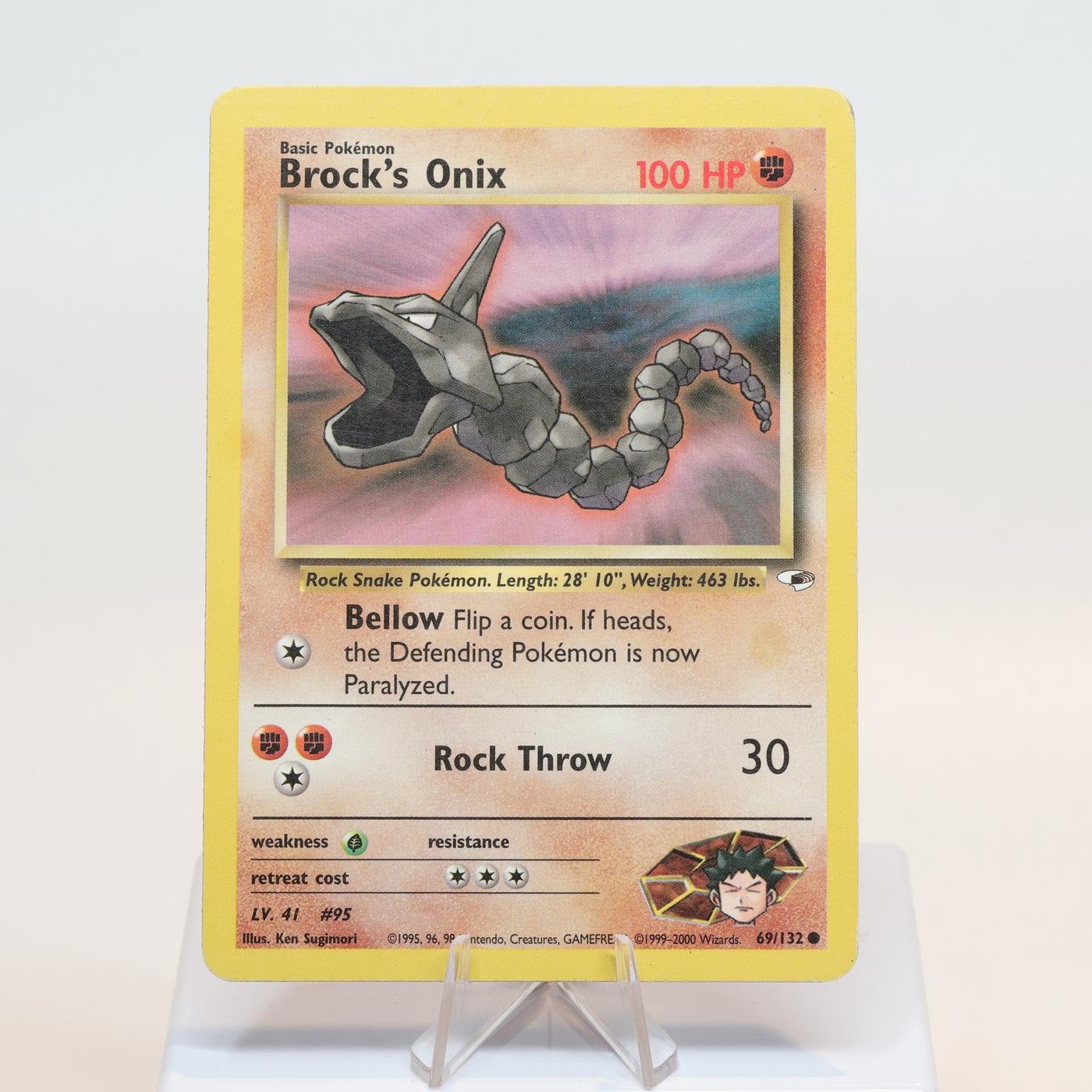 Pokemon TCG Brocks Onix 69132 Gym Heroes Common WOTC MPCrease 168232466130 2