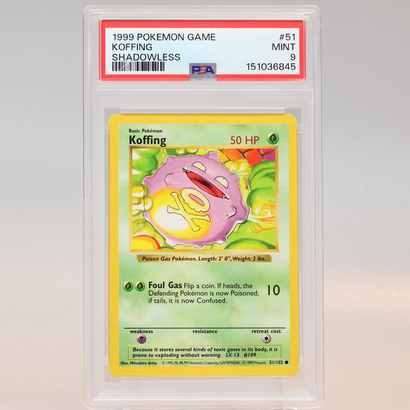 Pokemon TCG Drowzee 49102 Base Set Common Shadowless PSA 9 MINT 168441076180 2