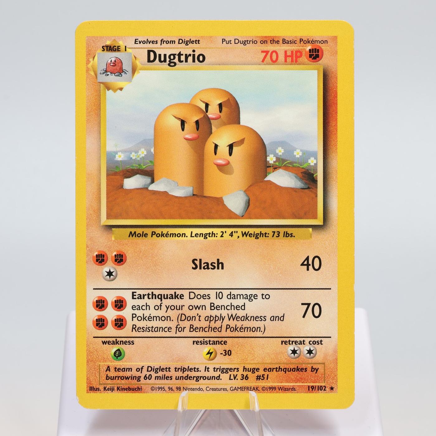 Pokemon TCG Dugtrio 19102 Base Set Rare WOTC EXCNM 168411843650 2