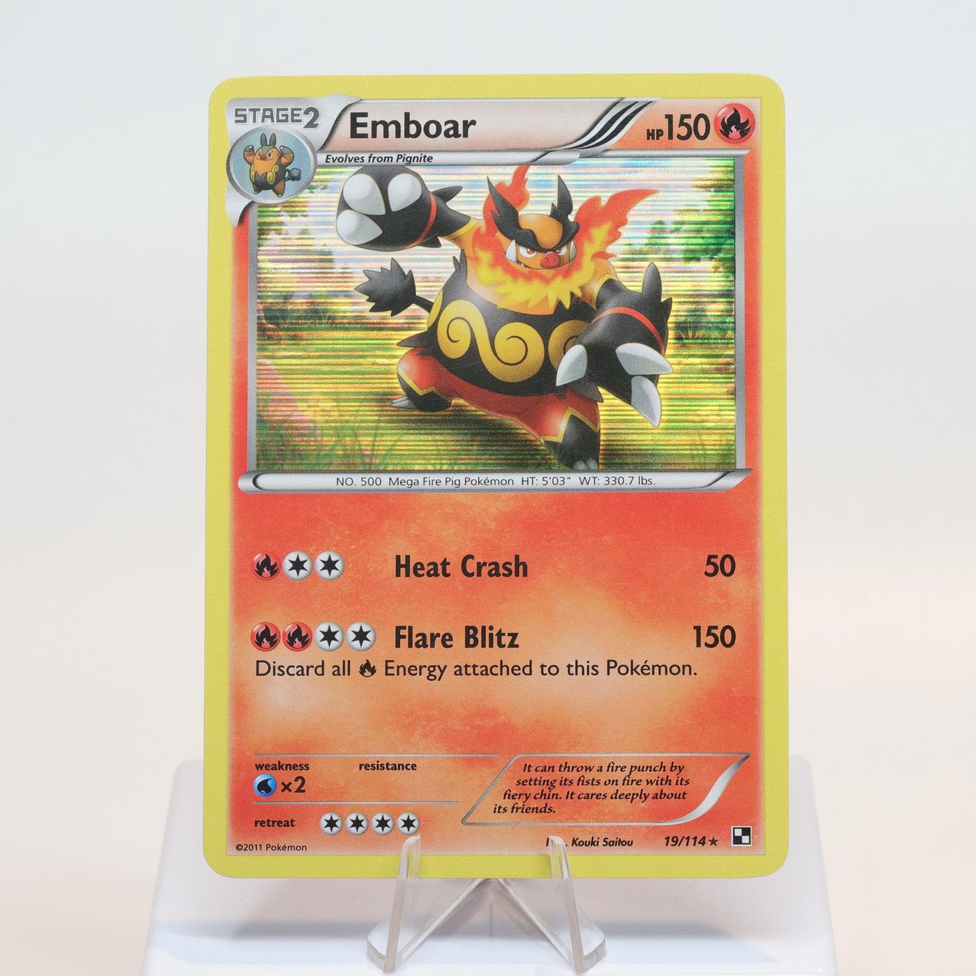 Pokemon TCG Emboar 19114 Black White Holo Rare WOTC EXC 168232466090 2