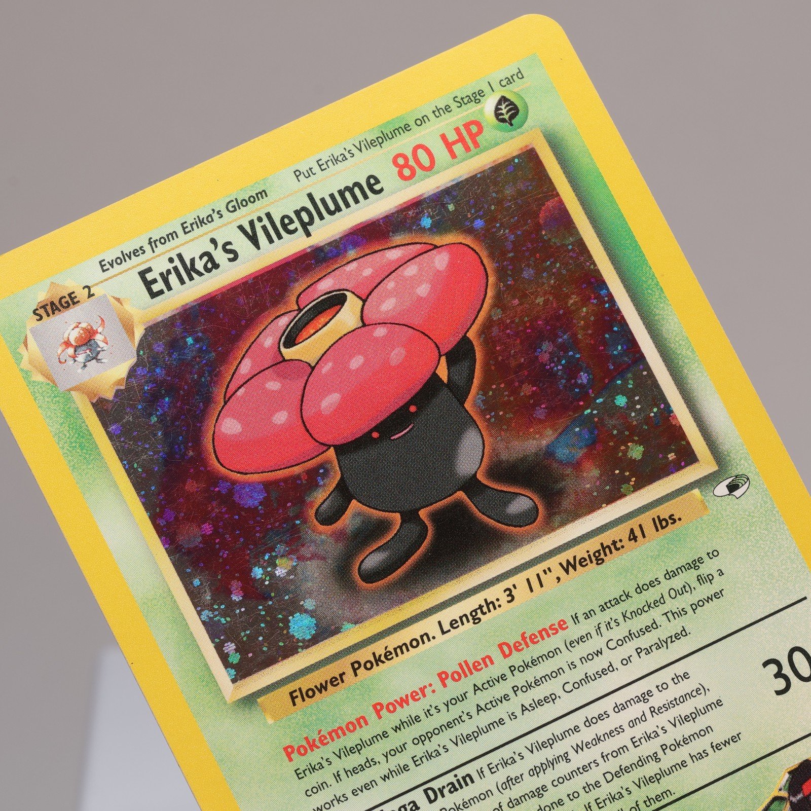 Pokemon TCG Erikas Vileplume 5132 Gym Heroes Holo MP Crease 167974214040