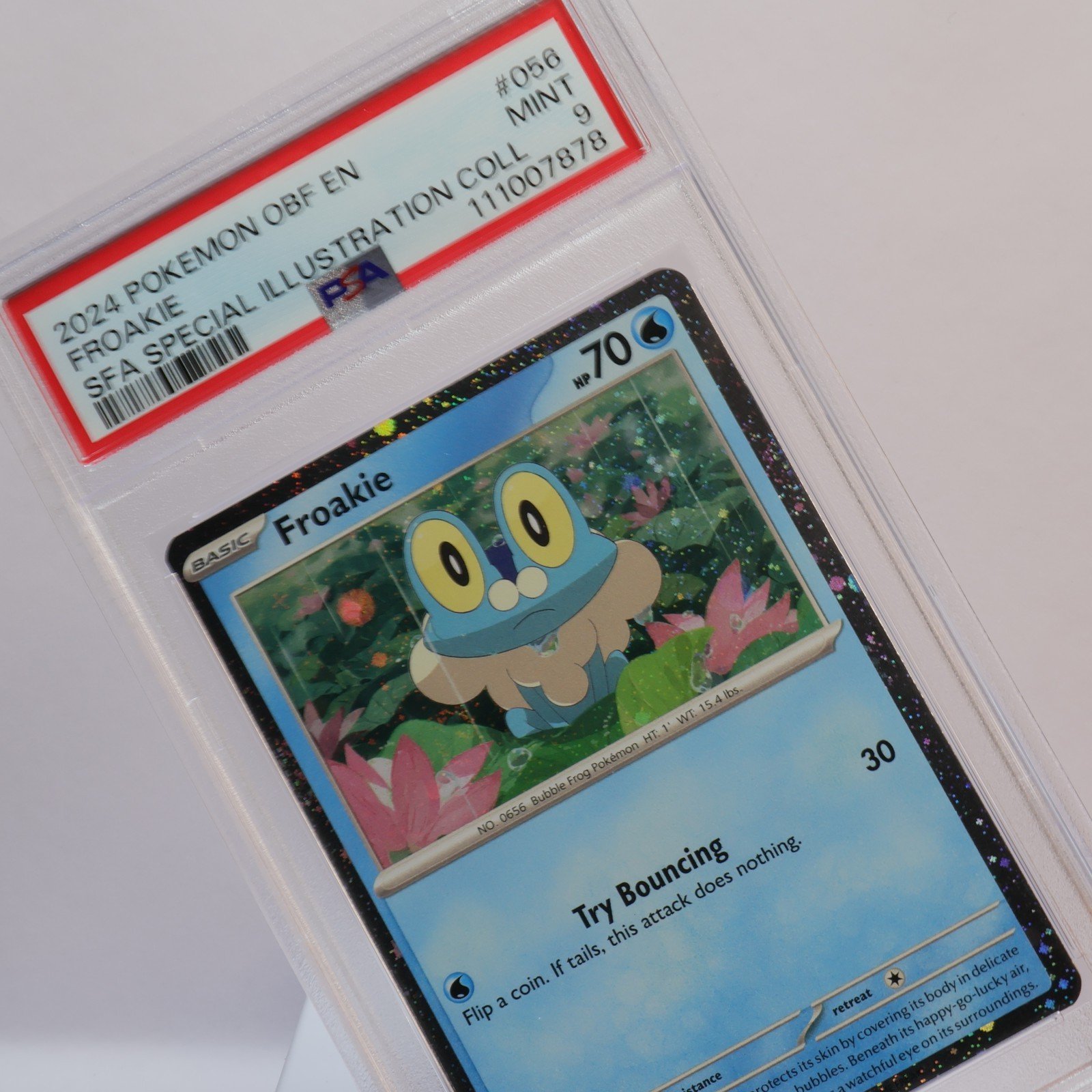 Pokemon TCG – Froakie 056/197 Obsidian Flames – Cosomos Holo SIR – PSA 9 MINT