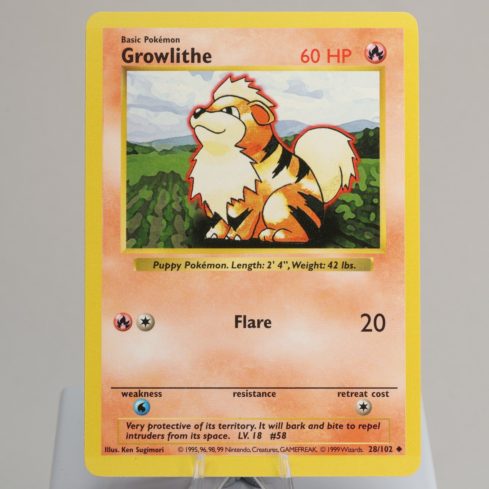 Pokemon TCG Growlithe 28102 Base Set Uncommon Shadowless WOTC 1999 EXCNM 168006227380 2