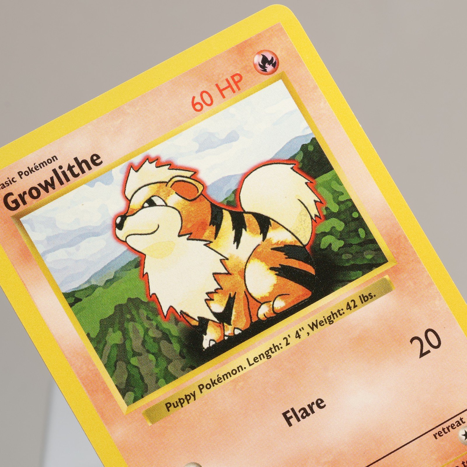 Pokemon TCG Growlithe 28102 Base Set Uncommon Shadowless WOTC 1999 EXCNM 168006227380