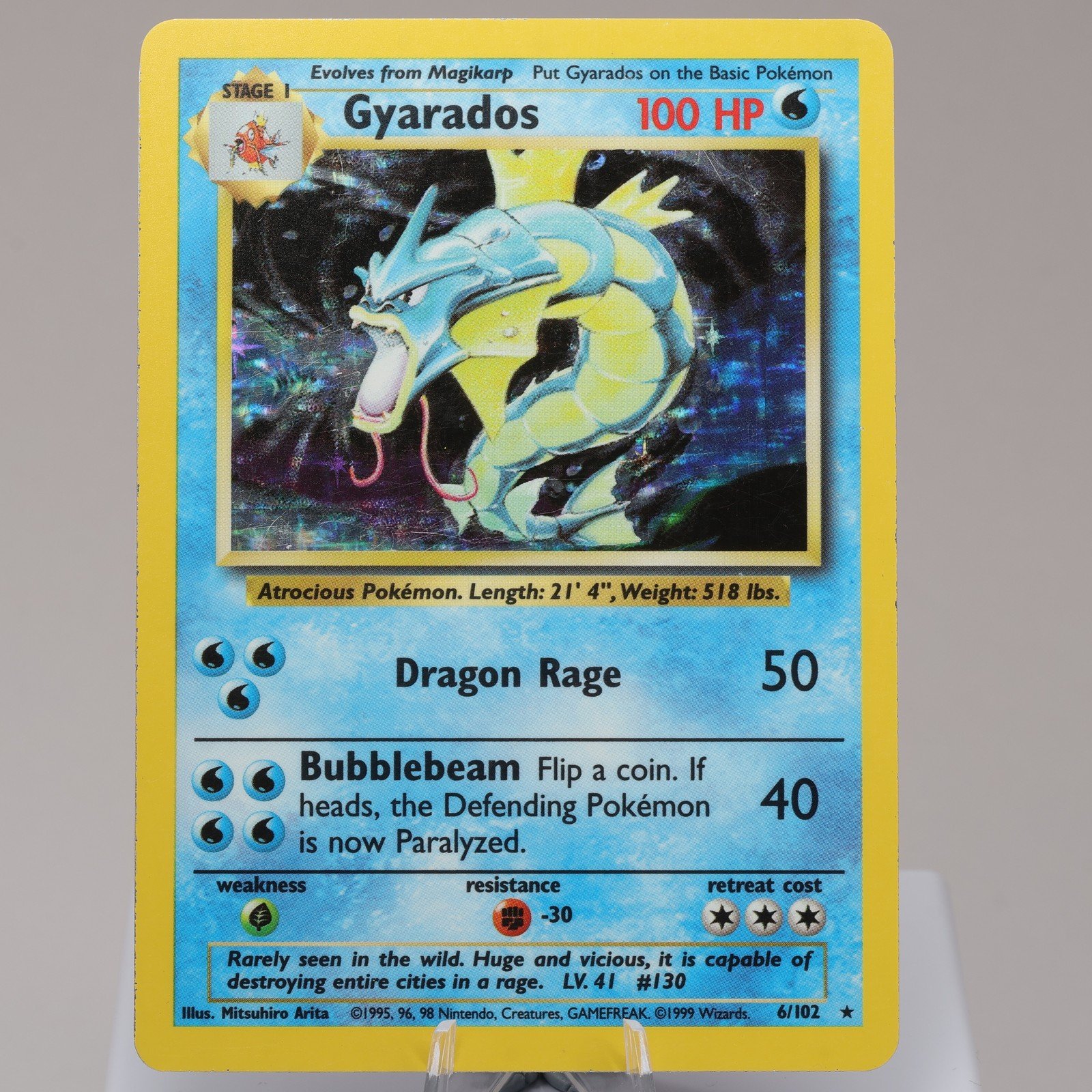 Pokemon TCG Gyarados 6102 Base Set Holo Rare WOTC 1999 MP 167950659000 2