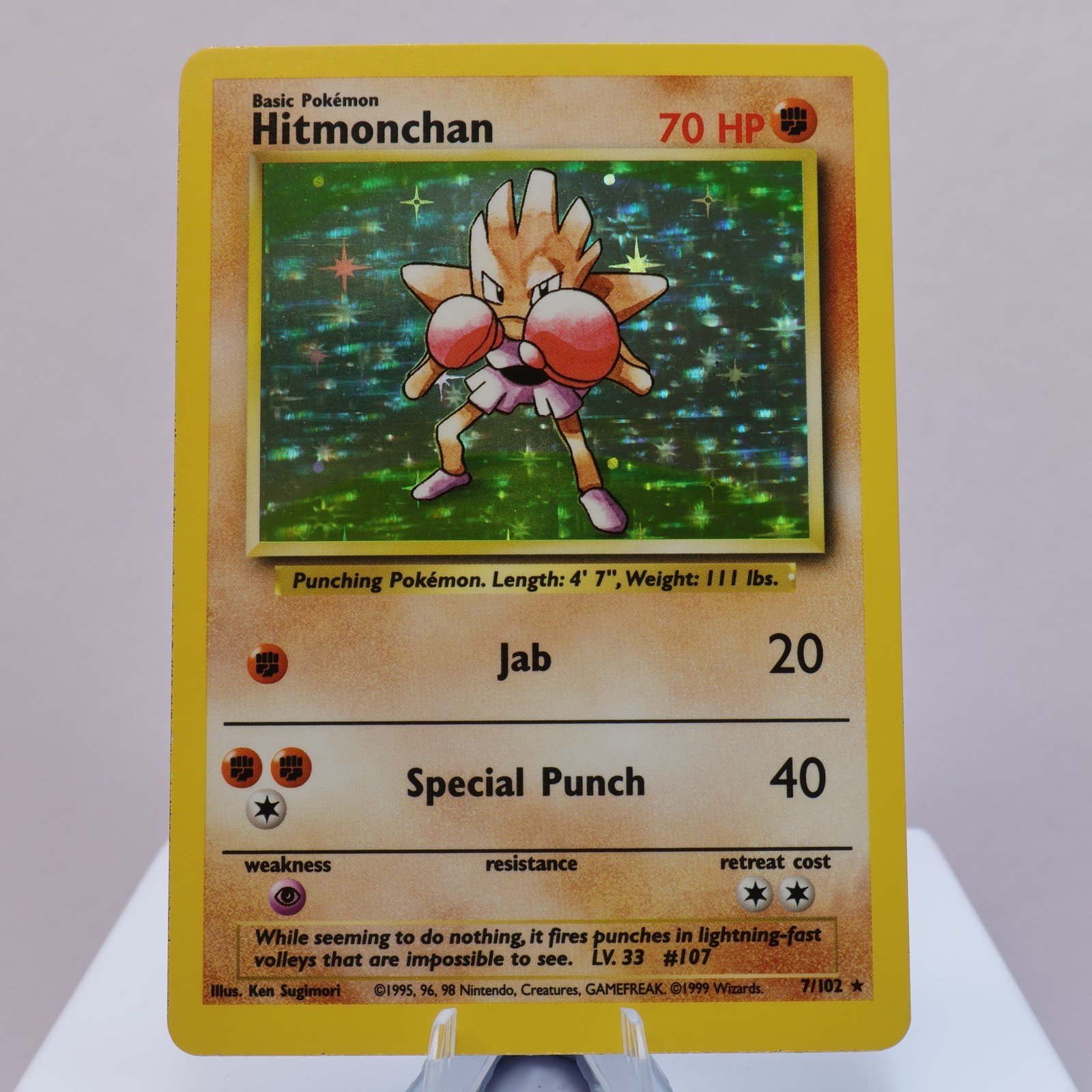 Pokemon TCG Hitmonchan 7102 Base Set Holo Rare WOTC 1999 NM 167830364490 2