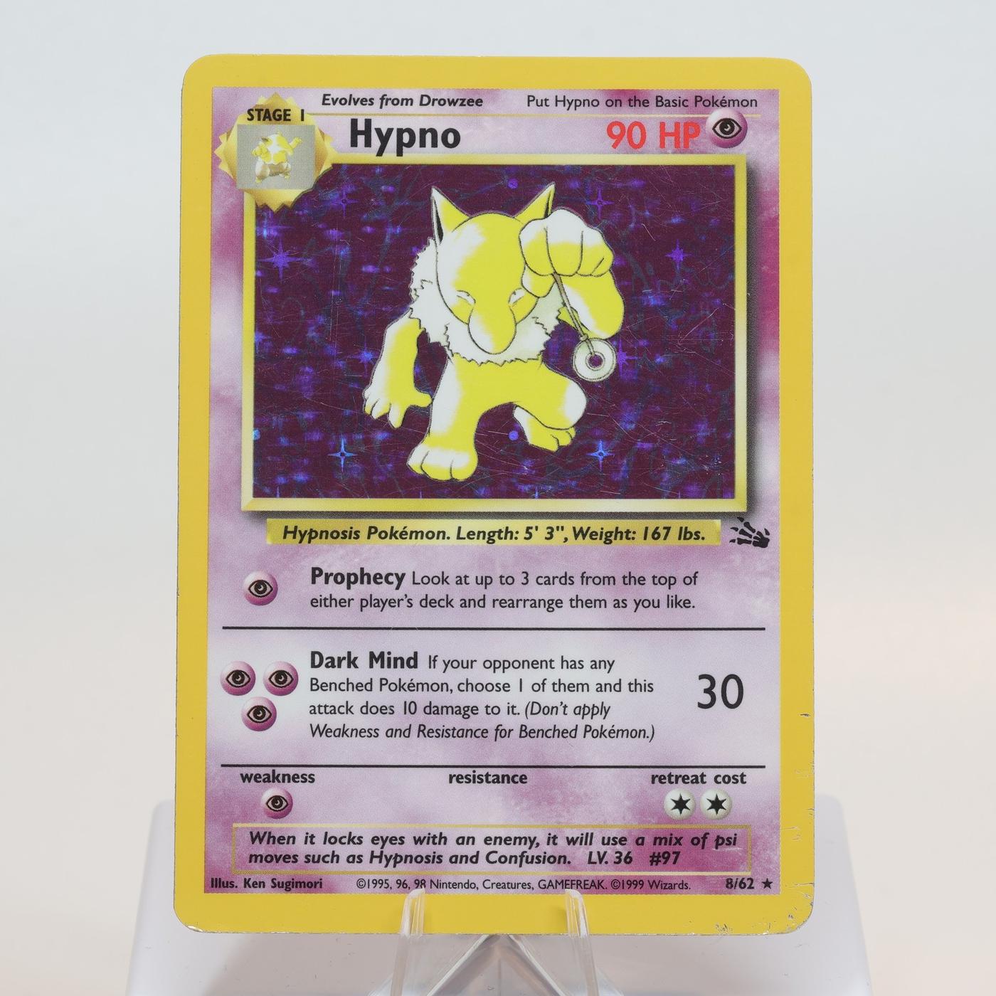Pokemon TCG Hypno 862 Fossil Holo Rare WOTC MP 168205418480 2