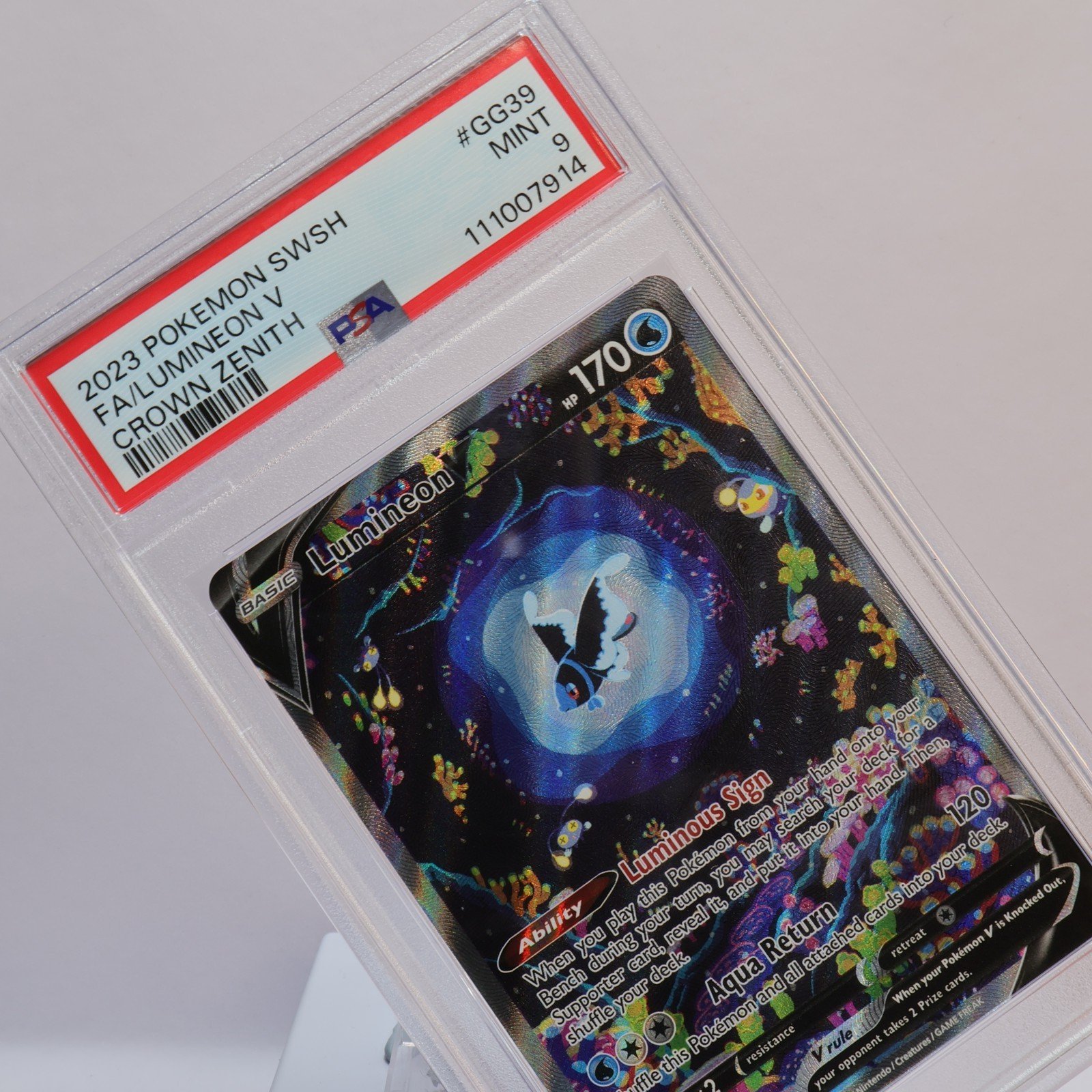 Pokemon TCG – Lumineon V GG39/159 Crown Zenith Trainer Gallery  – PSA 9 MINT