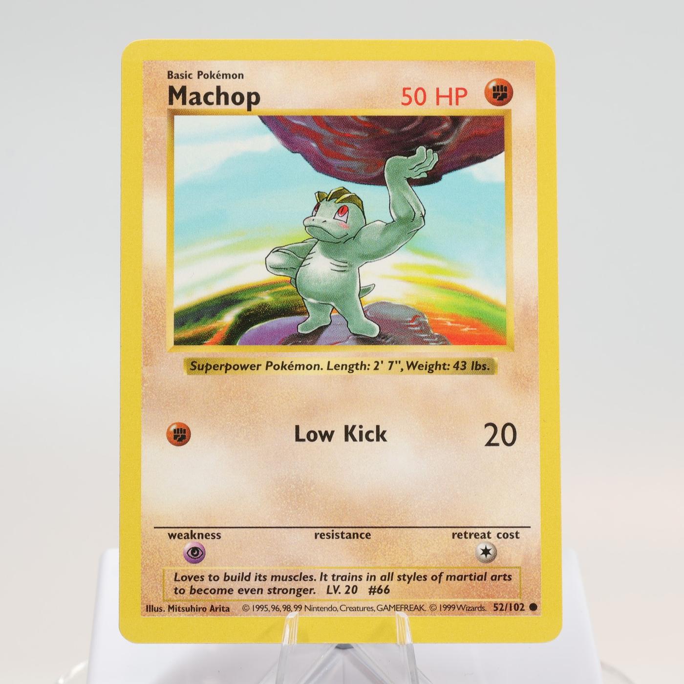 Pokemon TCG Machop 52102 Base Set Common Shadowless WOTC 1999 EXC 168144948230 2