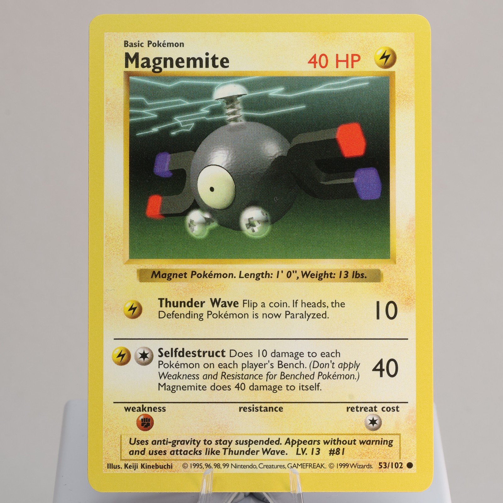 Pokemon TCG Magnemite 53102 Base Set Common Shadowless WOTC 1999 NM 168006227460 2