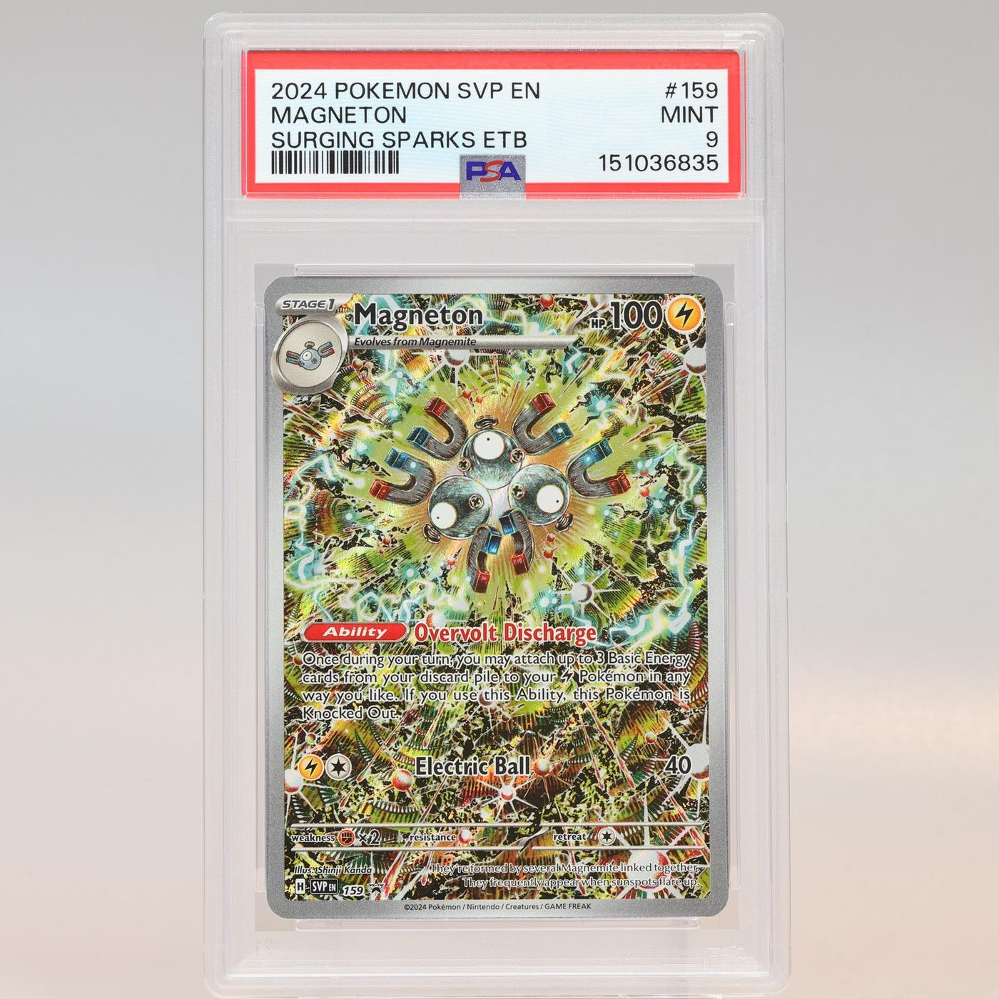 Pokemon TCG Magneton 159 Surging Sparks SVP SV Black Star Promo PSA 9 MINT 168441076110 2