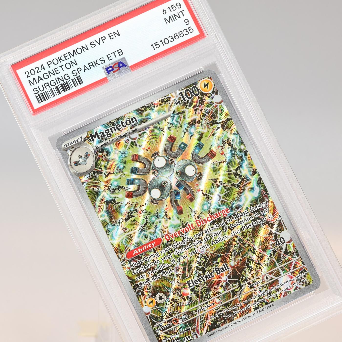 Pokemon TCG Magneton 159 Surging Sparks SVP SV Black Star Promo PSA 9 MINT 168441076110
