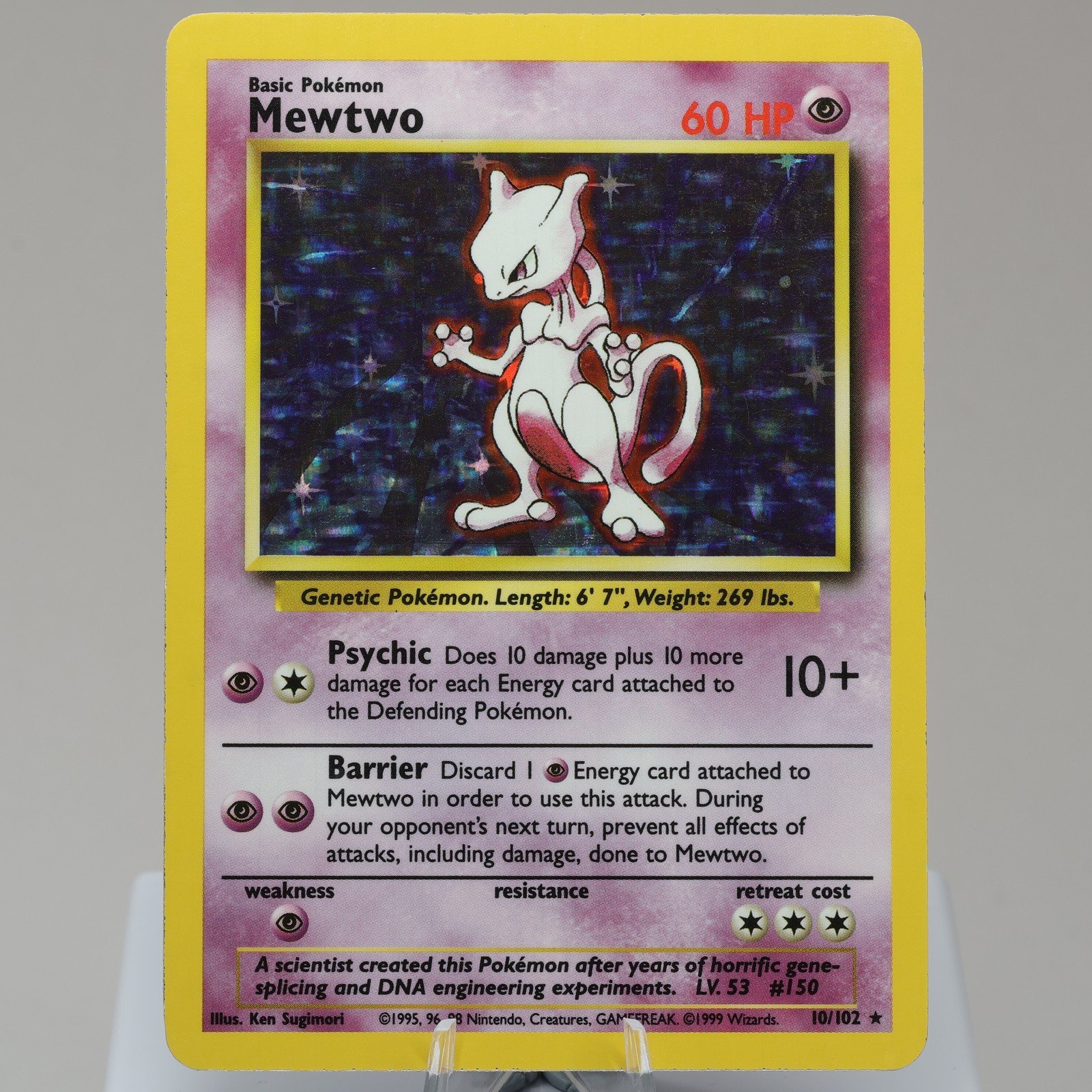 Pokemon TCG Mewtwo 10102 Base Set Holo Rare WOTC 1999 NM 167950659060 2