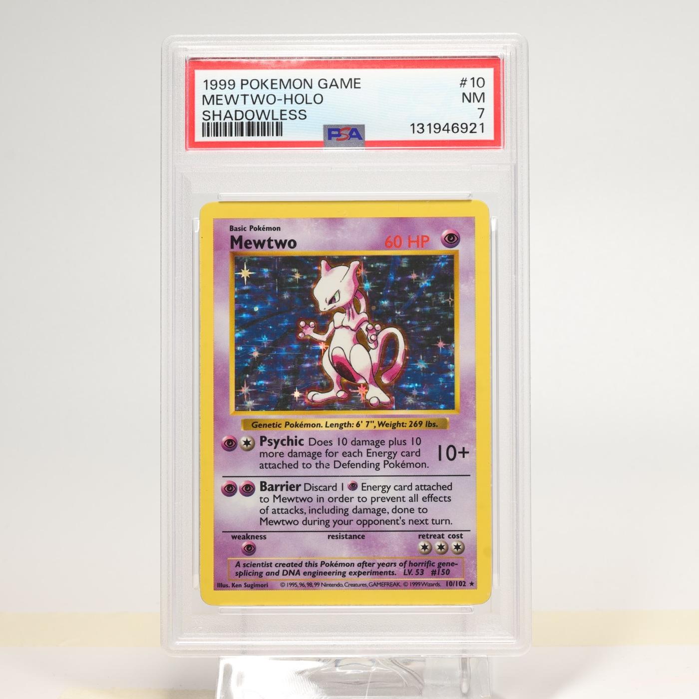 Pokemon TCG Mewtwo Base Set 10102 Holo Rare Shadowless PSA 7 NM 168276225210 2