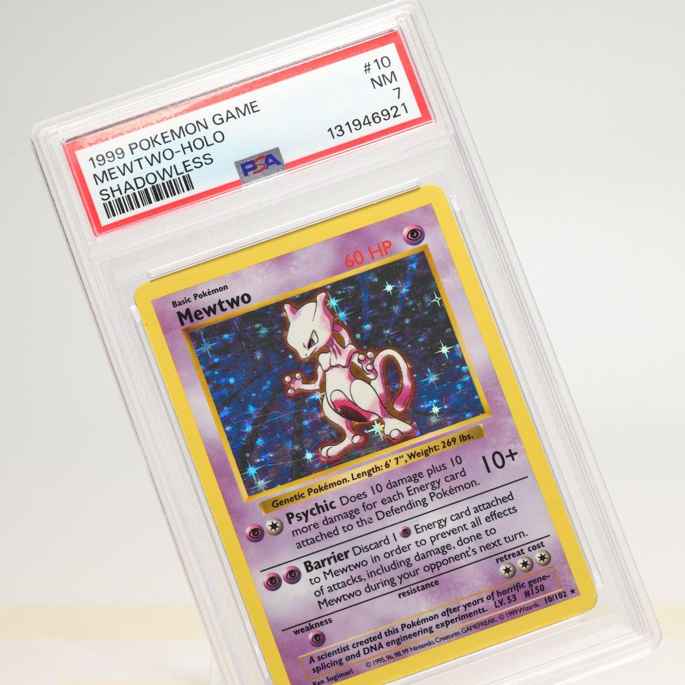 Pokemon TCG Mewtwo Base Set 10102 Holo Rare Shadowless PSA 7 NM 168276225210