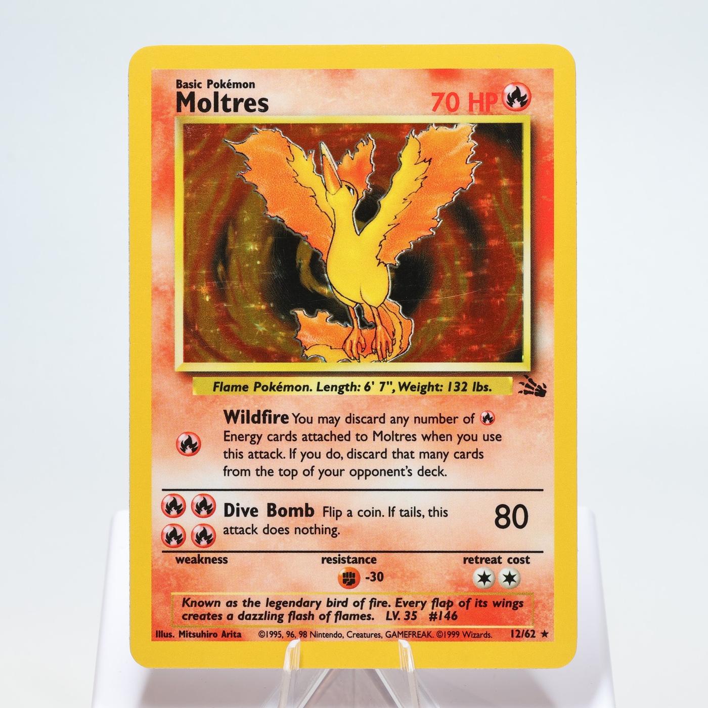 Pokemon TCG Moltres 1262 Fossil Holo Rare WOTC EXCNM 168327252490 2