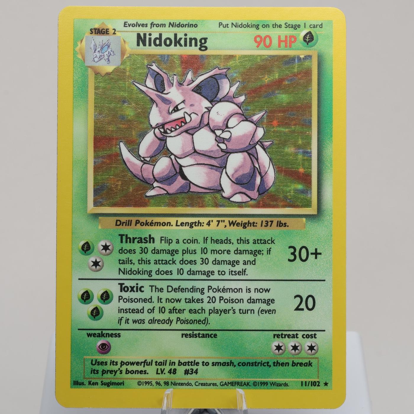 Pokemon TCG Nidoking 11102 Base Set Holo Rare WOTC 1999 EXC 167950659070 2
