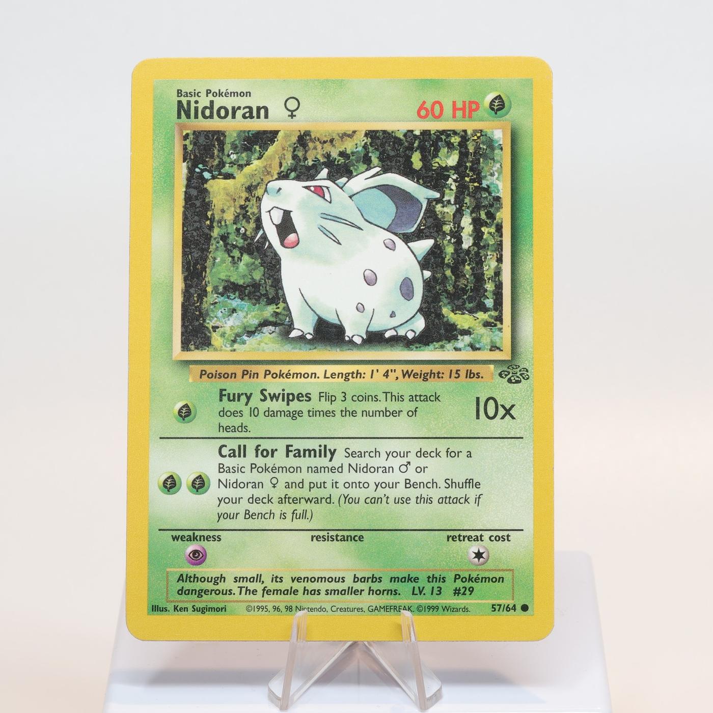 Pokemon TCG Nidoran F 5764 Jungle Common WOTC EXC 168232466110 2