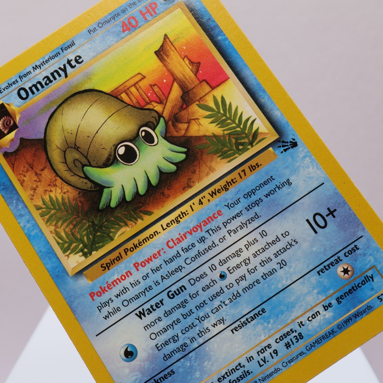 Pokemon TCG – Omanyte 52/62 Fossil Common  WOTC 1999 – EXC/NM