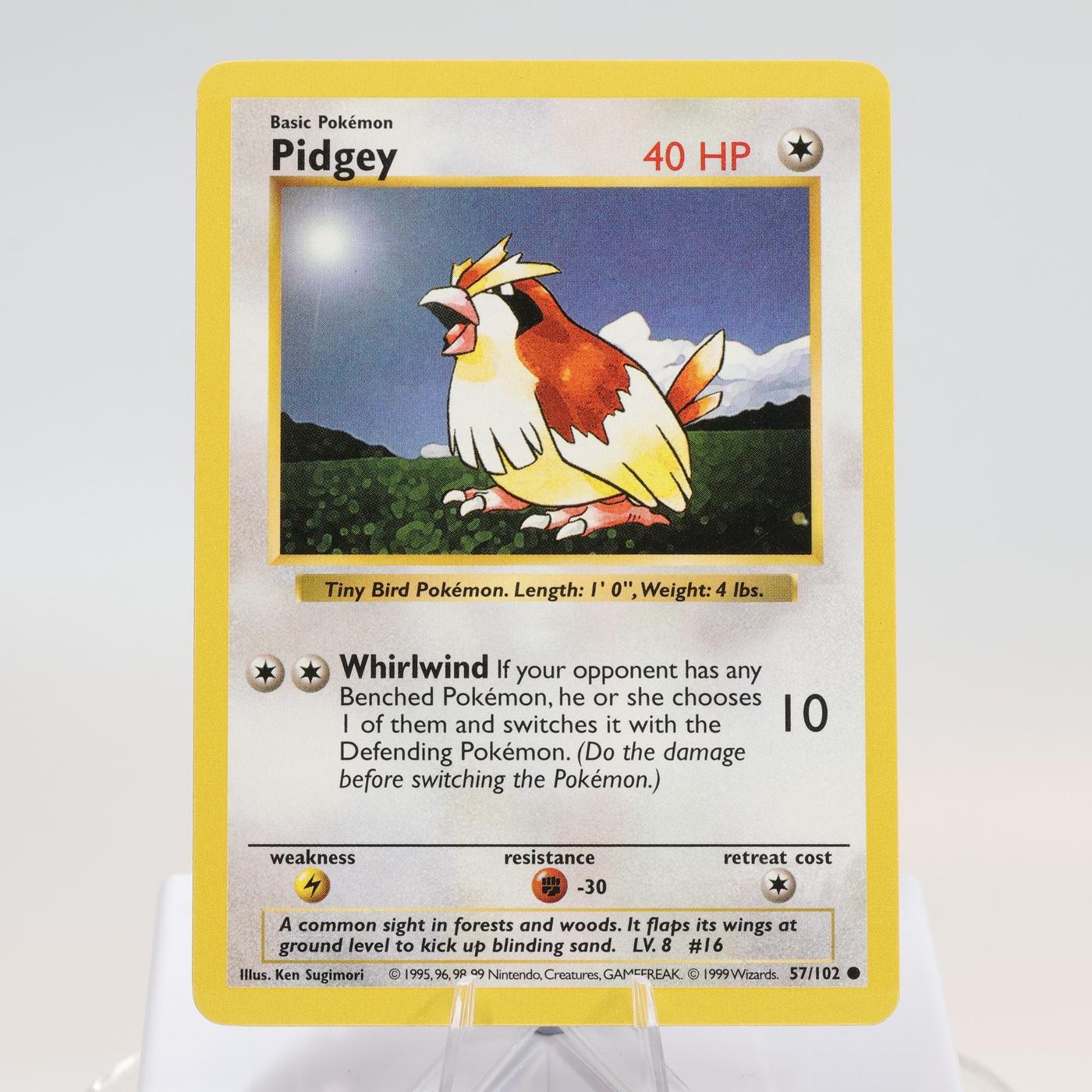 Pokemon TCG Pidgey 57102 Base Set Common Shadowless WOTC 1999 EXCNM 168144948280 2