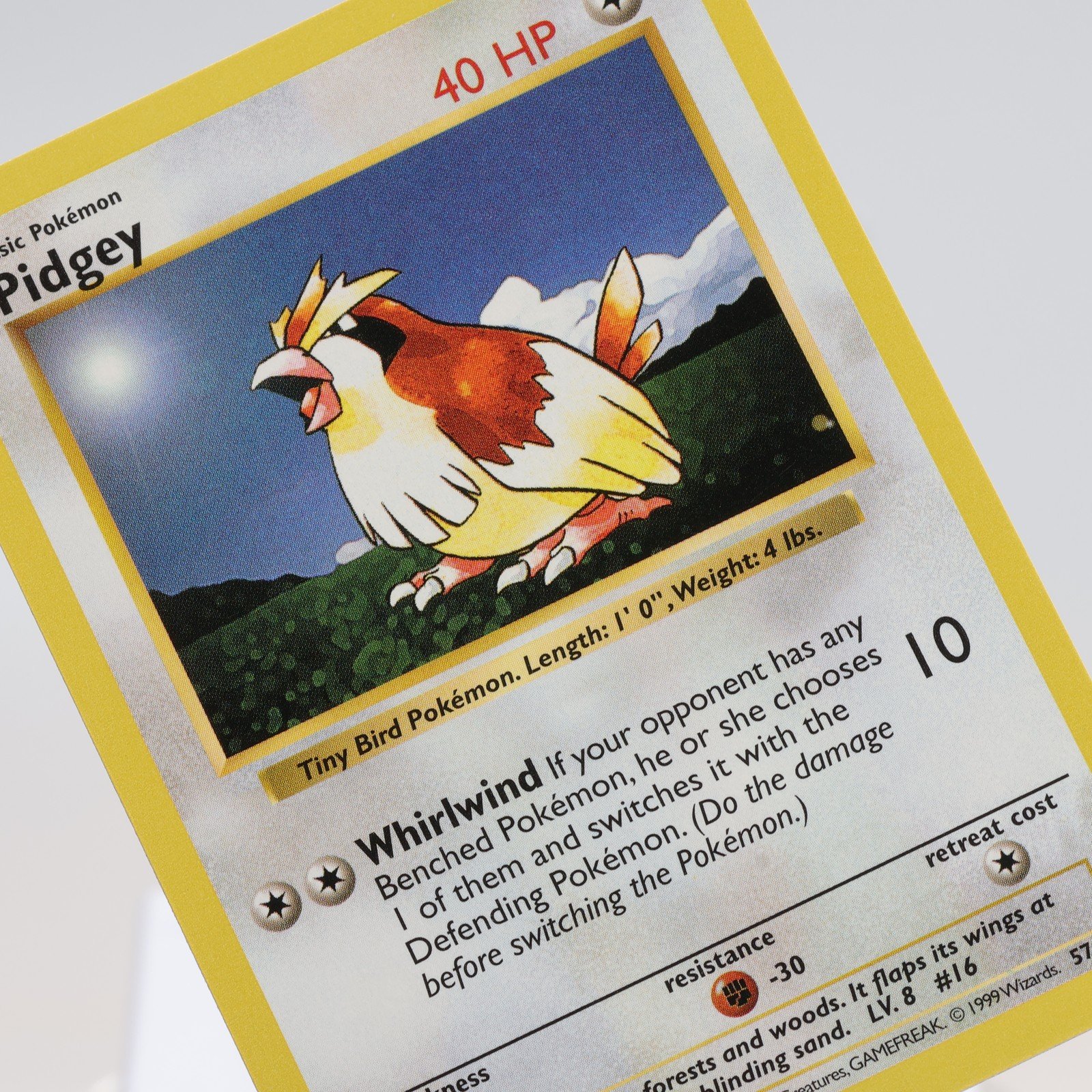 Pokemon TCG – Pidgey 57/102 Base Set Common Shadowless WOTC 1999 – EXC/NM