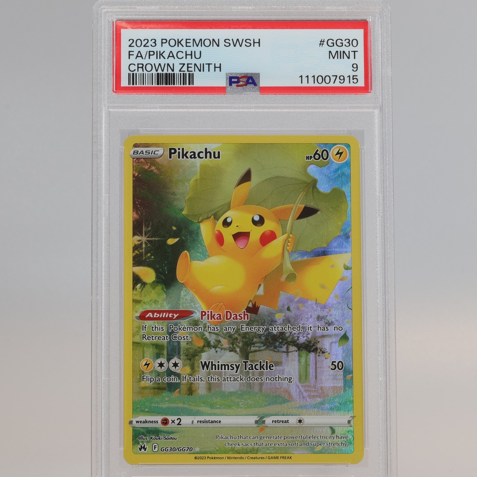 Pokemon TCG Pikachu GG30 Crown Zenith Trainer Gallery PSA 9 MINT 168126766360 2