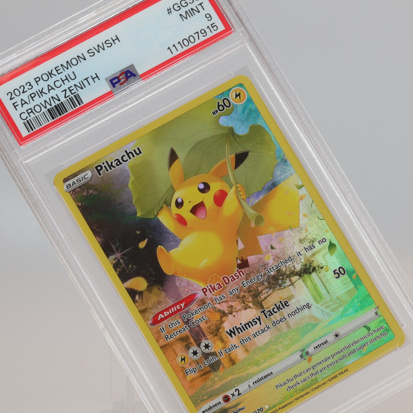 Pokemon TCG – Pikachu GG30 Crown Zenith Trainer Gallery  – PSA 9 MINT