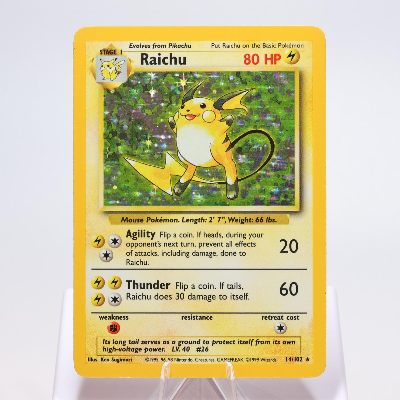 Pokemon TCG Raichu 14102 Base Set Holo Rare WOTC EXCNM 168325203350 2