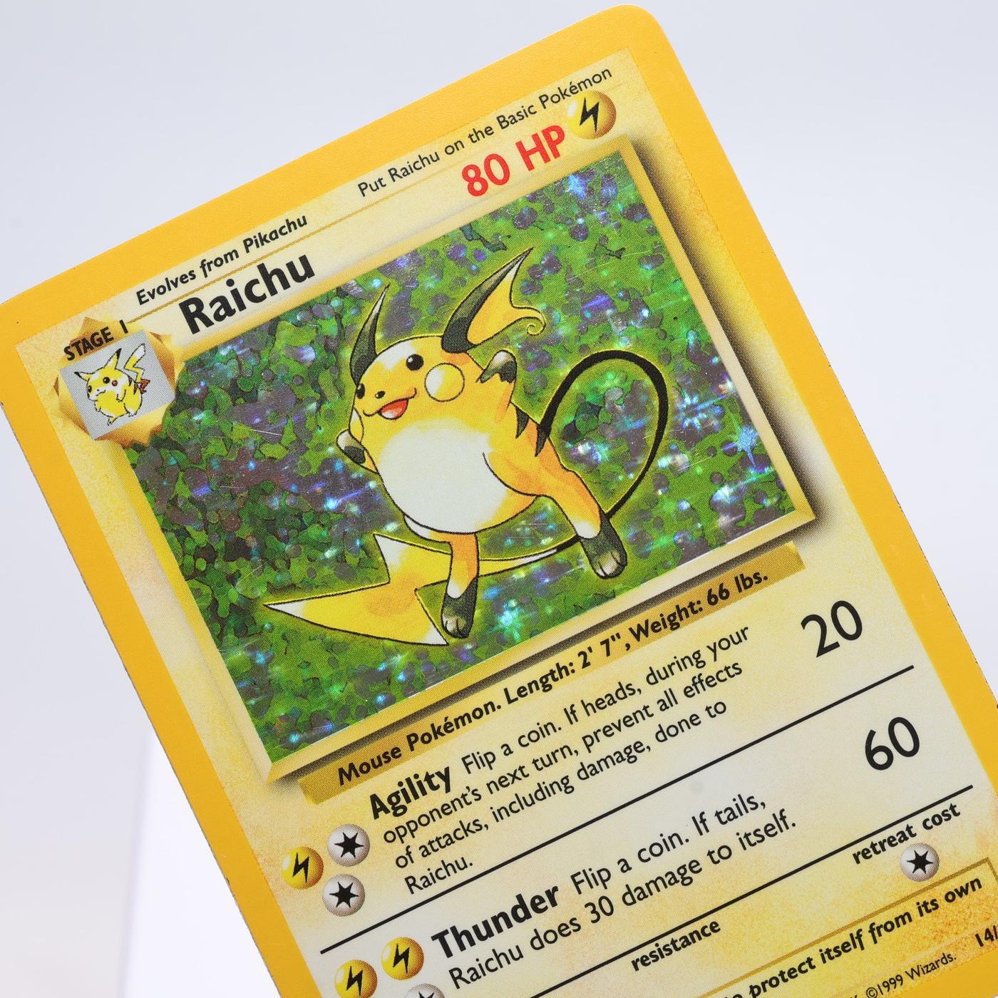Pokemon TCG Raichu 14102 Base Set Holo Rare WOTC EXCNM 168325203350