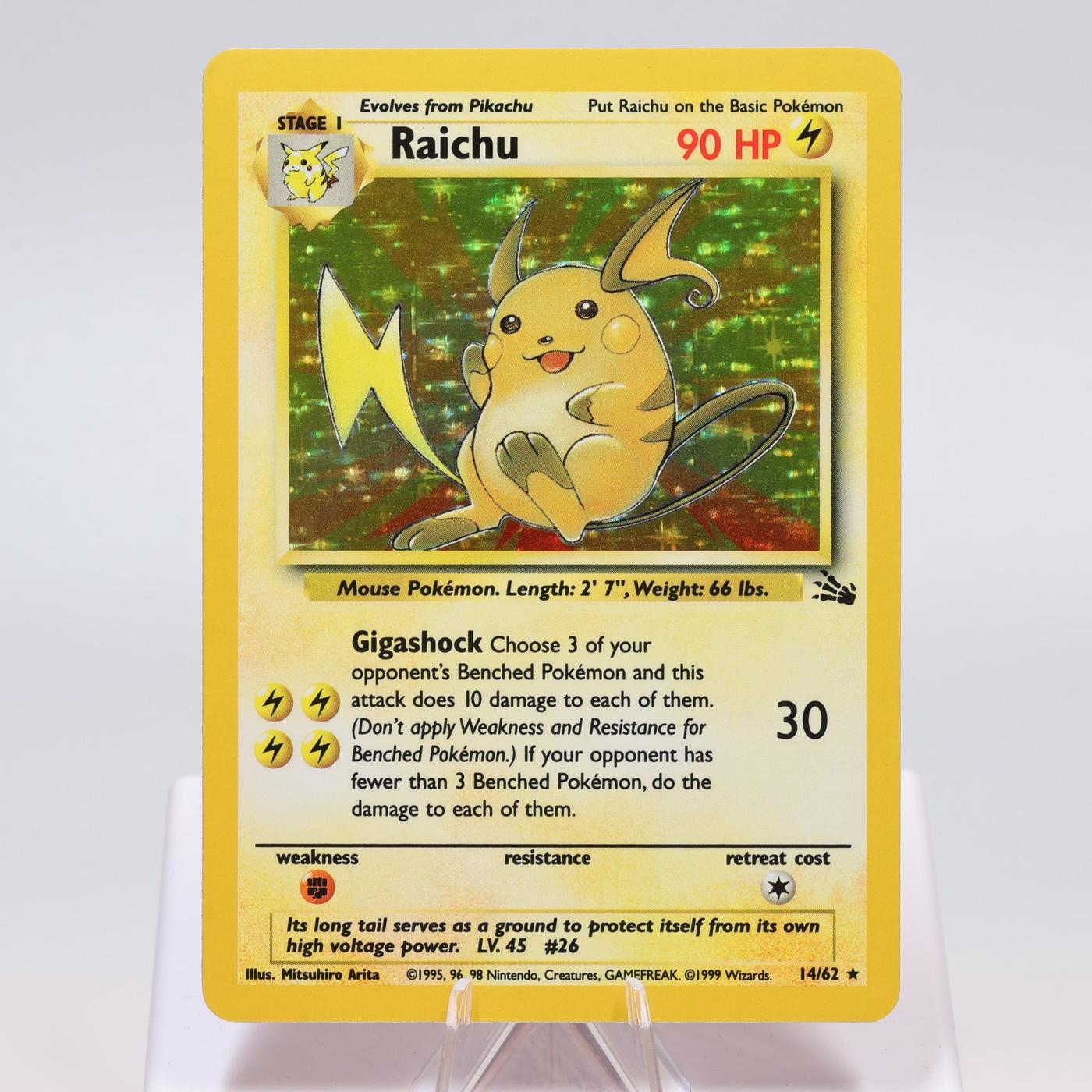 Pokemon TCG Raichu 1462 Fossil Holo Rare WOTC NM 168421188150 2