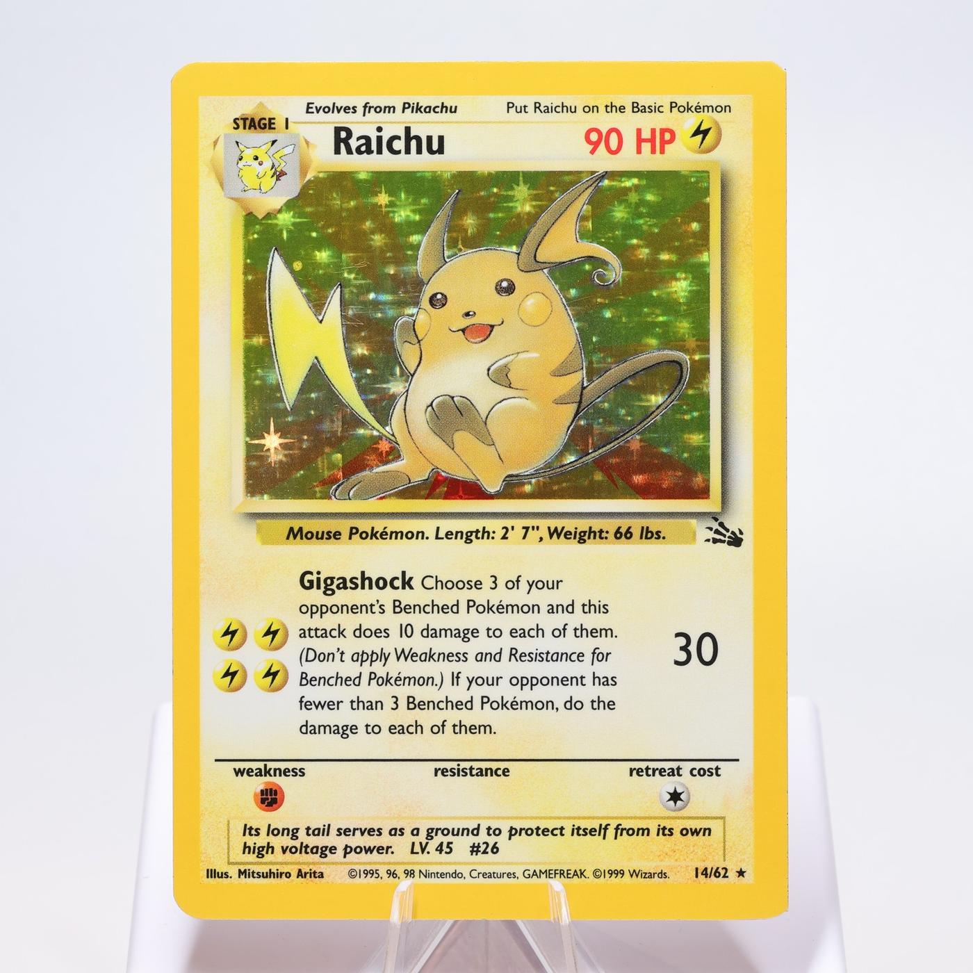 Pokemon TCG Raichu 1462 Fossil Holo Rare WOTC NM MISCUT 168334493780 2