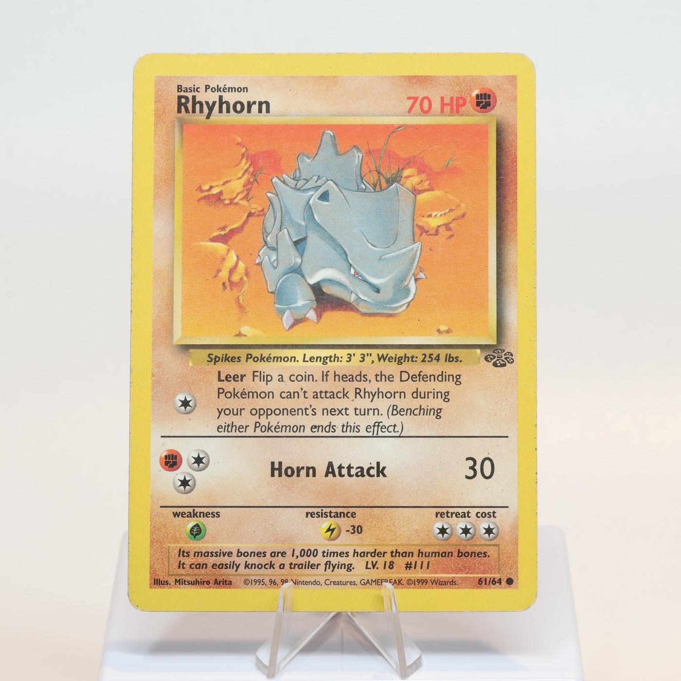 Pokemon TCG Rhyhorn 6164 Jungle Common WOTC MPIndent 168232466170 2