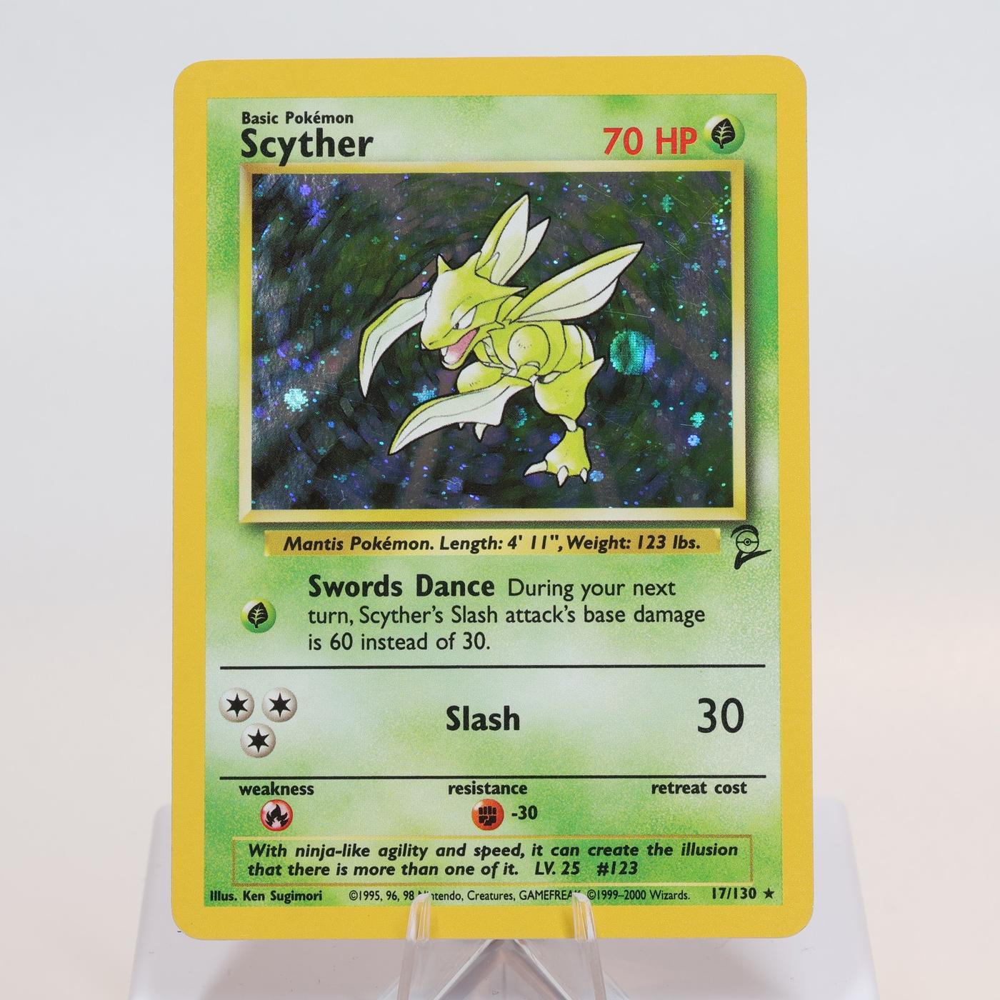 Pokemon TCG Scyther 17130 Base Set 2 Holo Rare WOTC EXCNM 168205418490 2