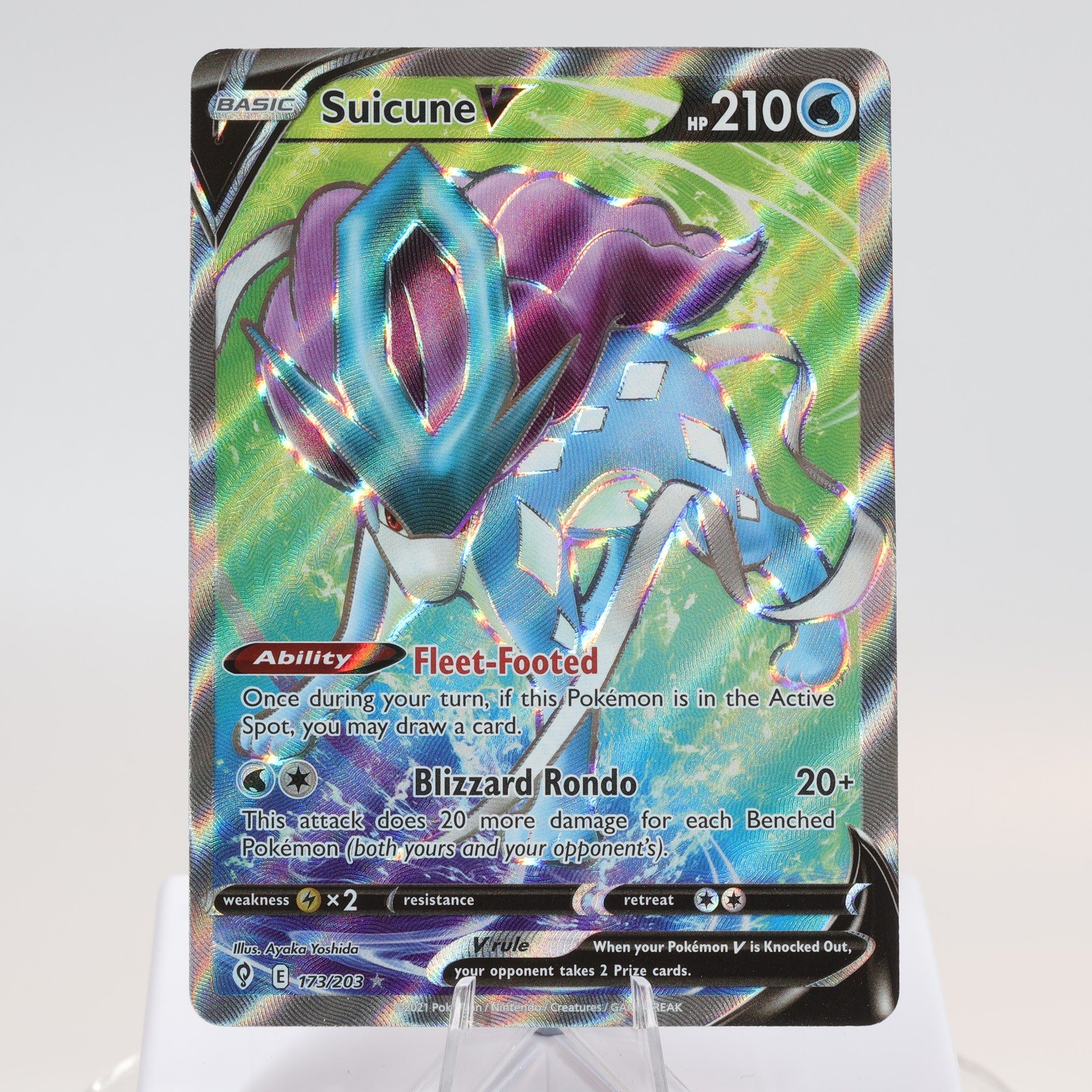 Pokemon TCG Suicune V 173203 Evolving Skies Full Art WOTC 1999 NM 168144948330 2