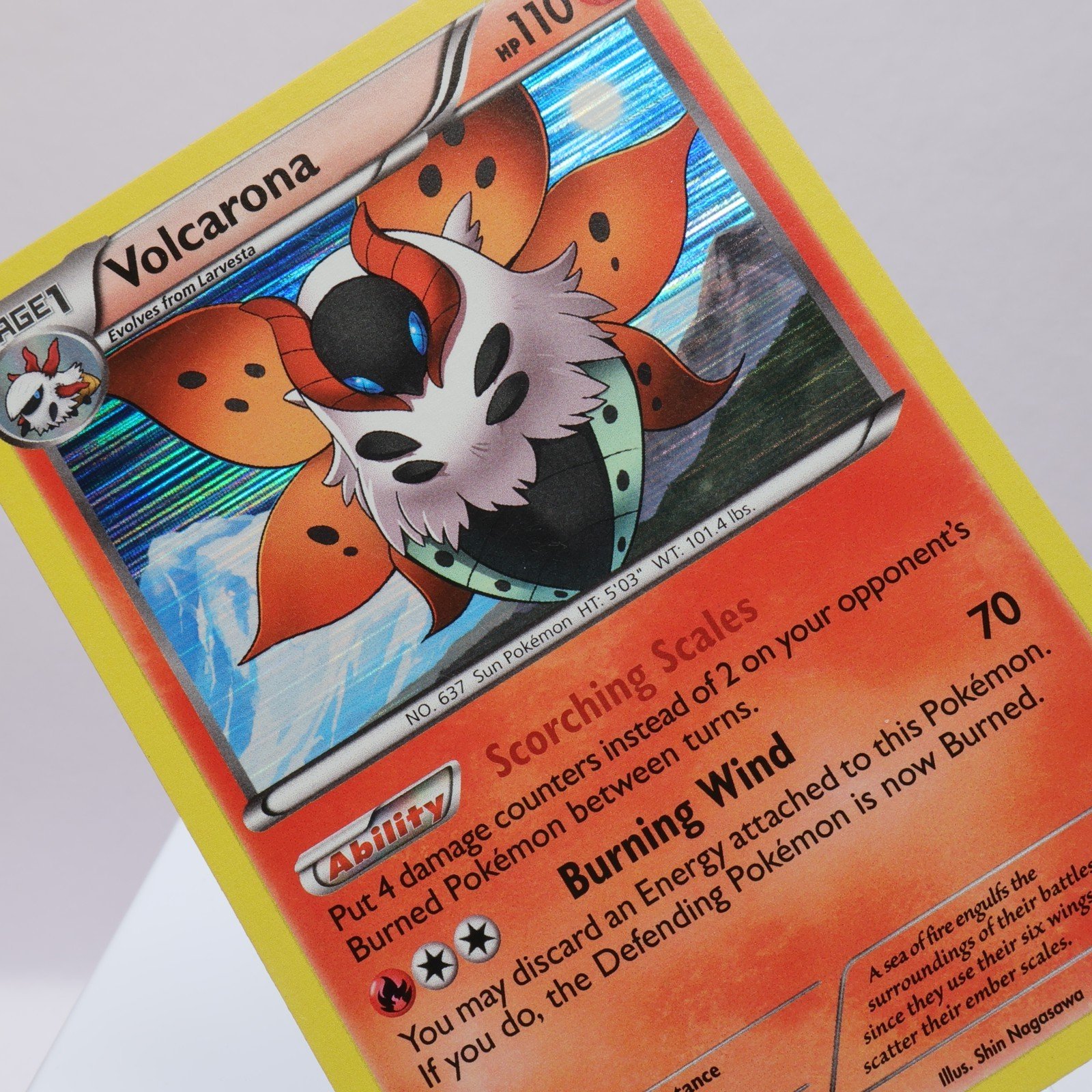 Pokemon TCG – Volcarona 22/108 Dark Explorers Holo Rare   – EXC