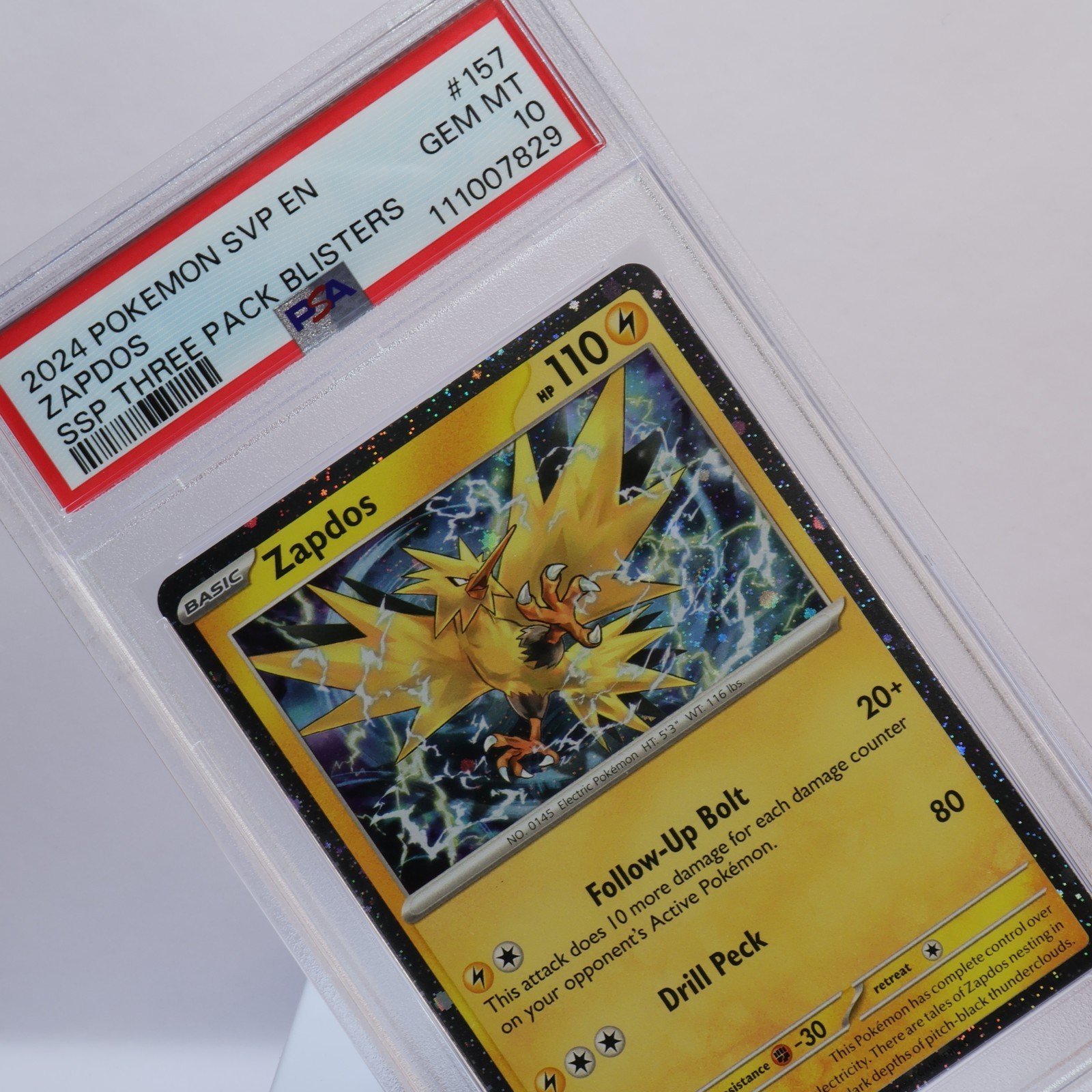 Pokemon TCG – Zapdos SVP 157 – SV Black Star Promo  – PSA 10 GEM MT