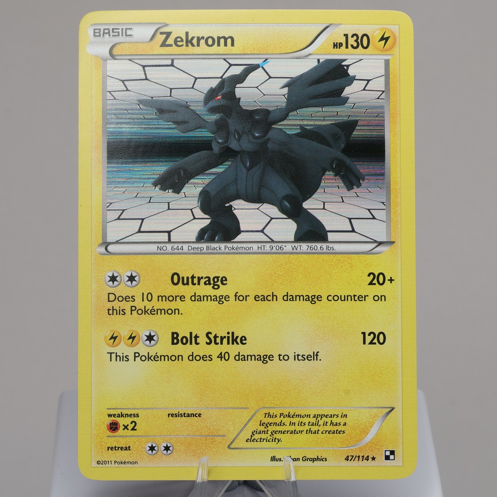 Pokemon TCG Zekrom 47114 Black White Holo Rare Indent 167974214010 2