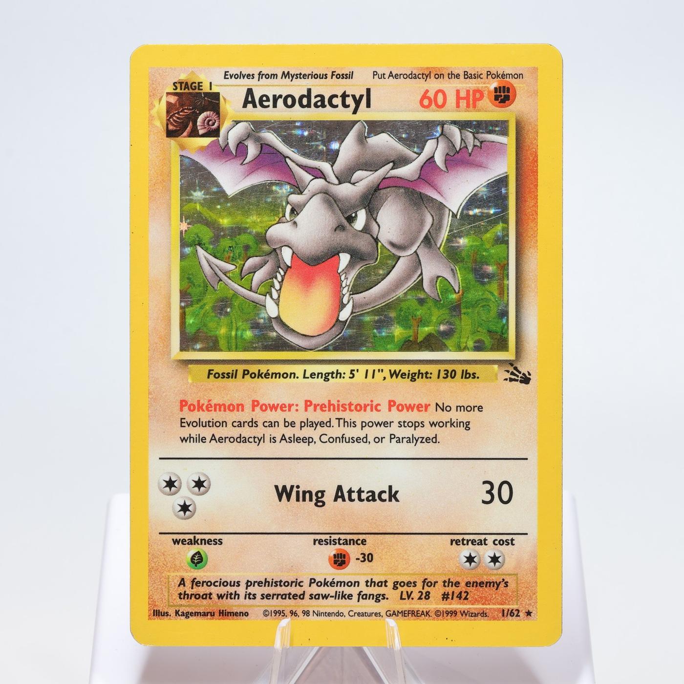 Pokemon TCG Aerodactyl 162 Fossil Holo Rare WOTC MP 168327252501 2