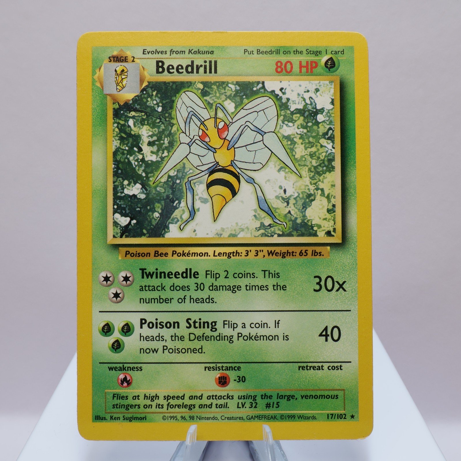 Pokemon TCG Beedrill 17102 Base Set Rare WOTC 1999 LP 167672728221 2