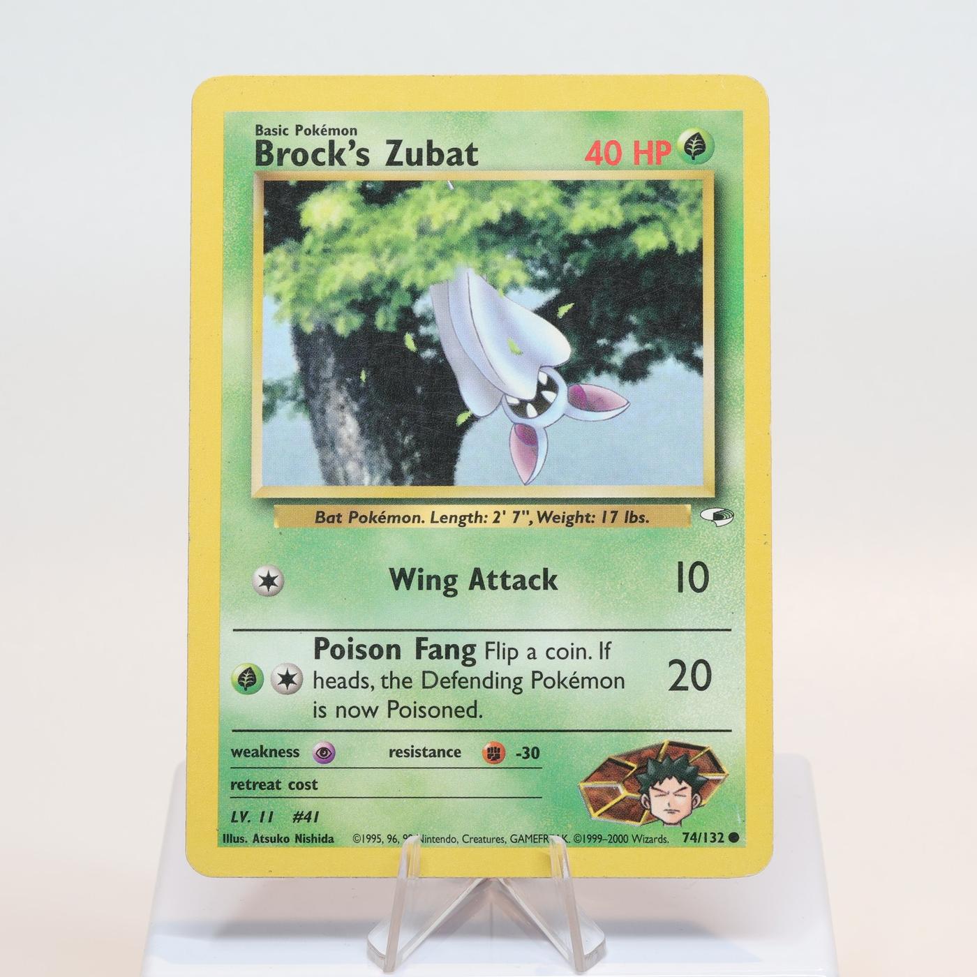 Pokemon TCG Brocks Zubat 74132 Gym Heroes Common WOTC MP 168232466171 2