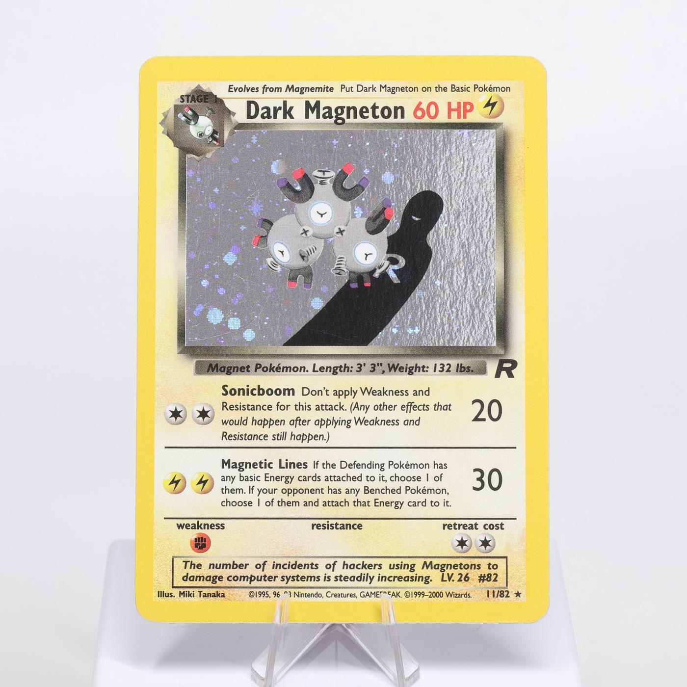 Pokemon TCG Dark Magneton 1182 Team Rocket Holo Rare WOTC EXCNM 168220700201 2