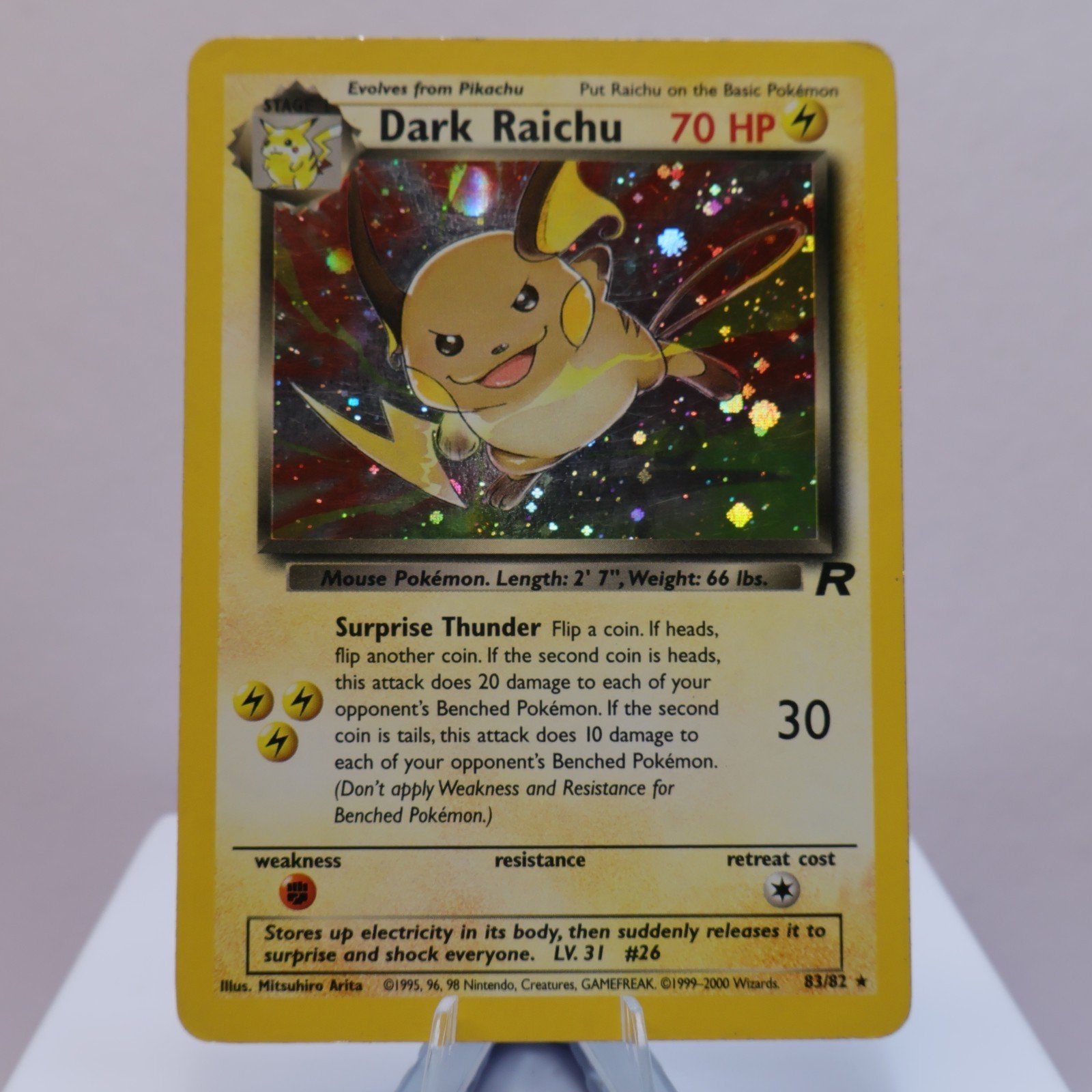 Pokemon TCG Dark Raichu 8382 Team Rocket Secret Rare WOTC 1999 PL 167830364451 2
