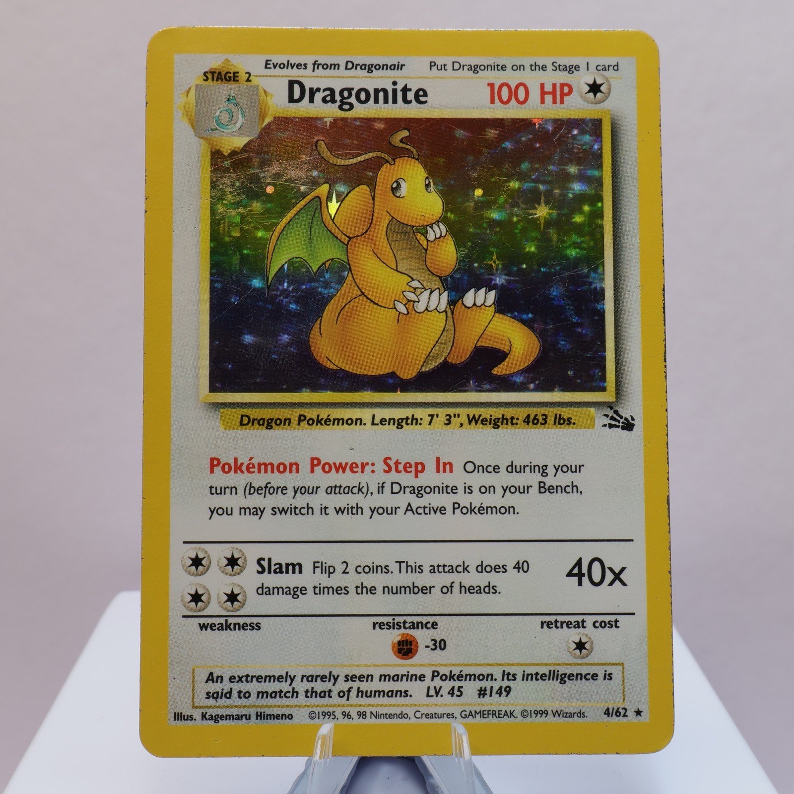 Pokemon TCG Dragonite 462 Fossil Holo Rare WOTC 1999 MP 167830364511 2