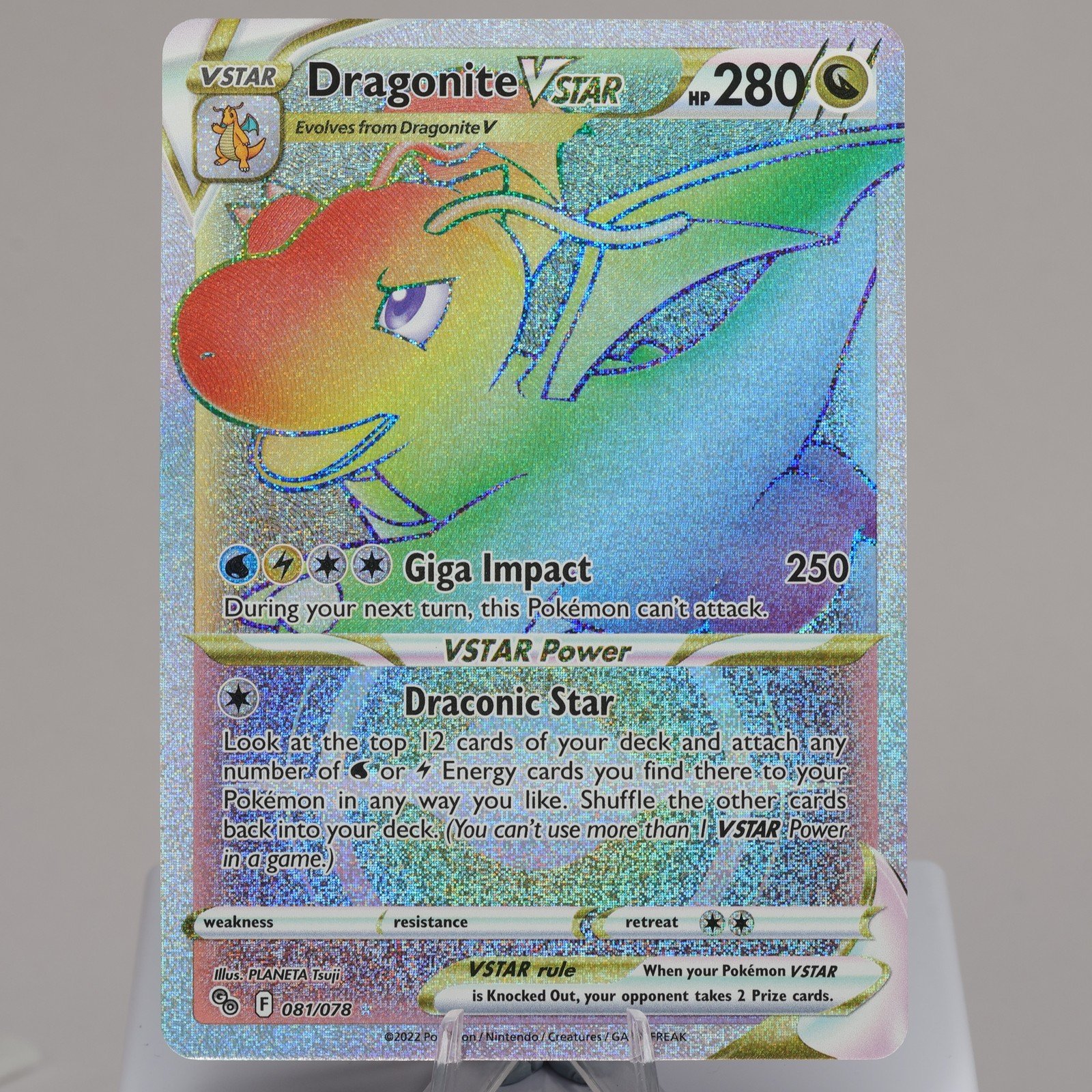 Pokemon TCG Dragonite VSTAR 081078 Pokemon GO Secret Rare NM Indent 167974214041 2