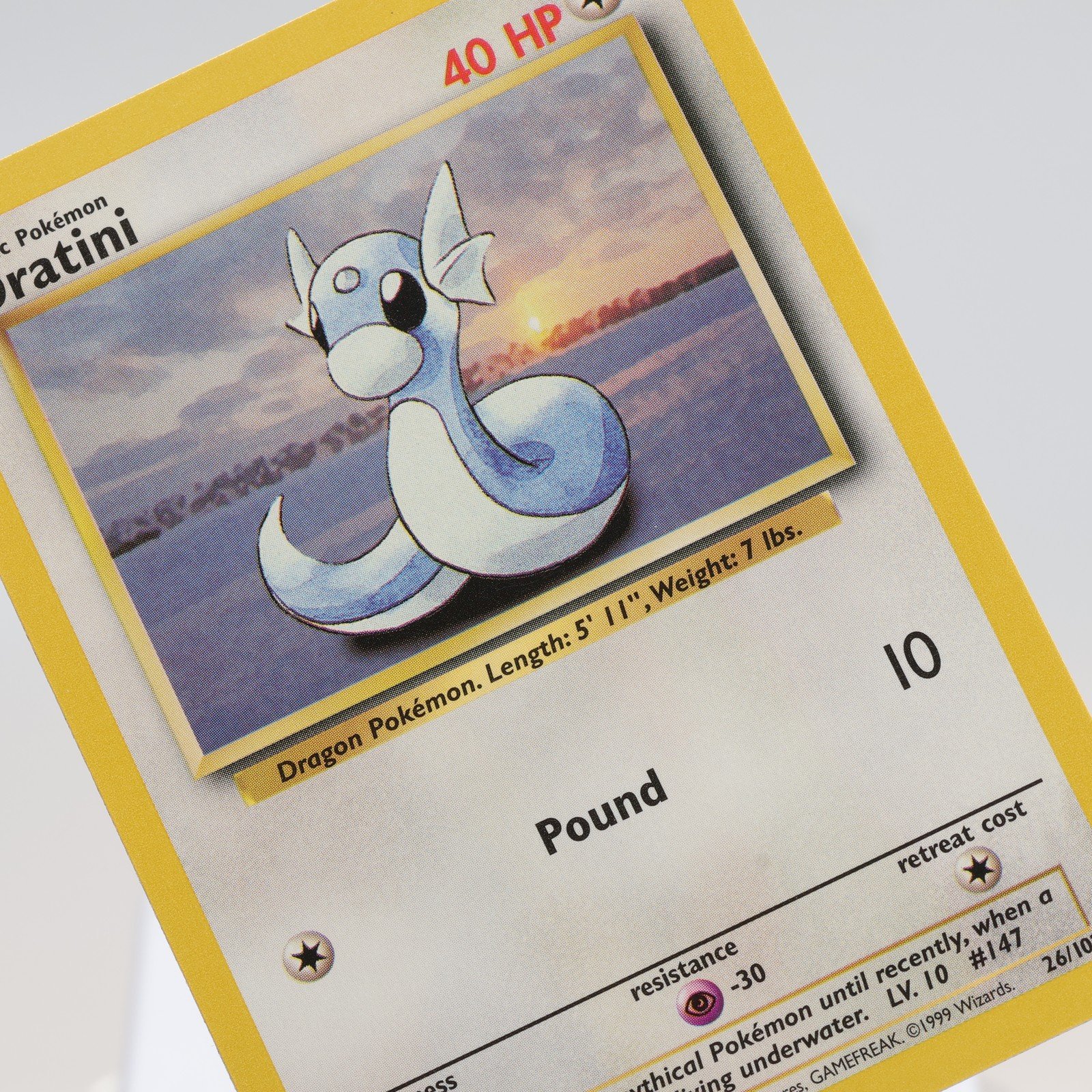 Pokemon TCG – Dratini 26/102 Base Set Uncommon  WOTC 1999 – EXC/NM