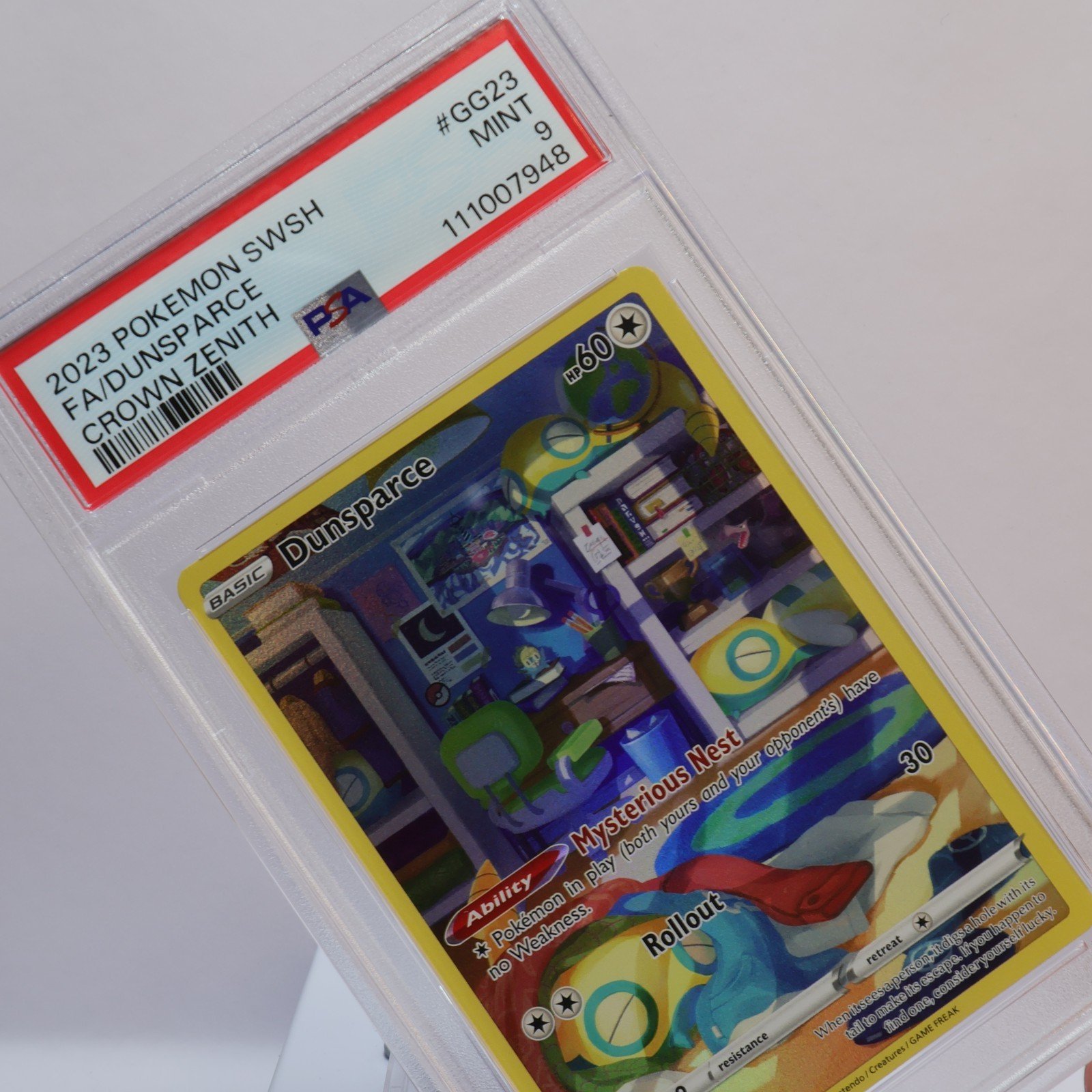 Pokemon TCG – Dunsparce GG23/GG70 Crown Zenith Galarian Gallery – PSA 9 MINT