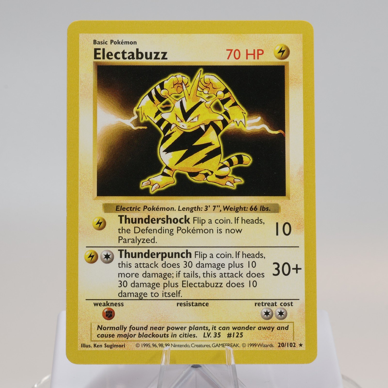 Pokemon TCG Electabuzz 20102 Base Set Rare Shadowless WOTC 1999 EXCNM 168144948281 2