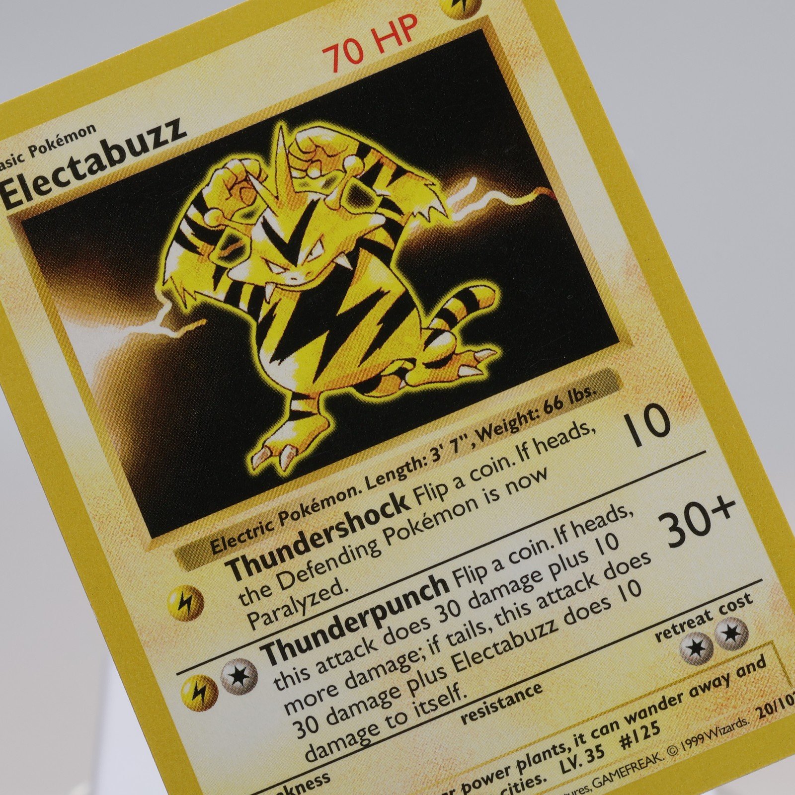 Pokemon TCG – Electabuzz 20/102 Base Set Rare Shadowless WOTC 1999 – EXC/NM